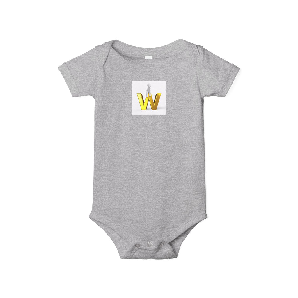 Gold Letter W Infant Onesie | Baby Monogram Initial