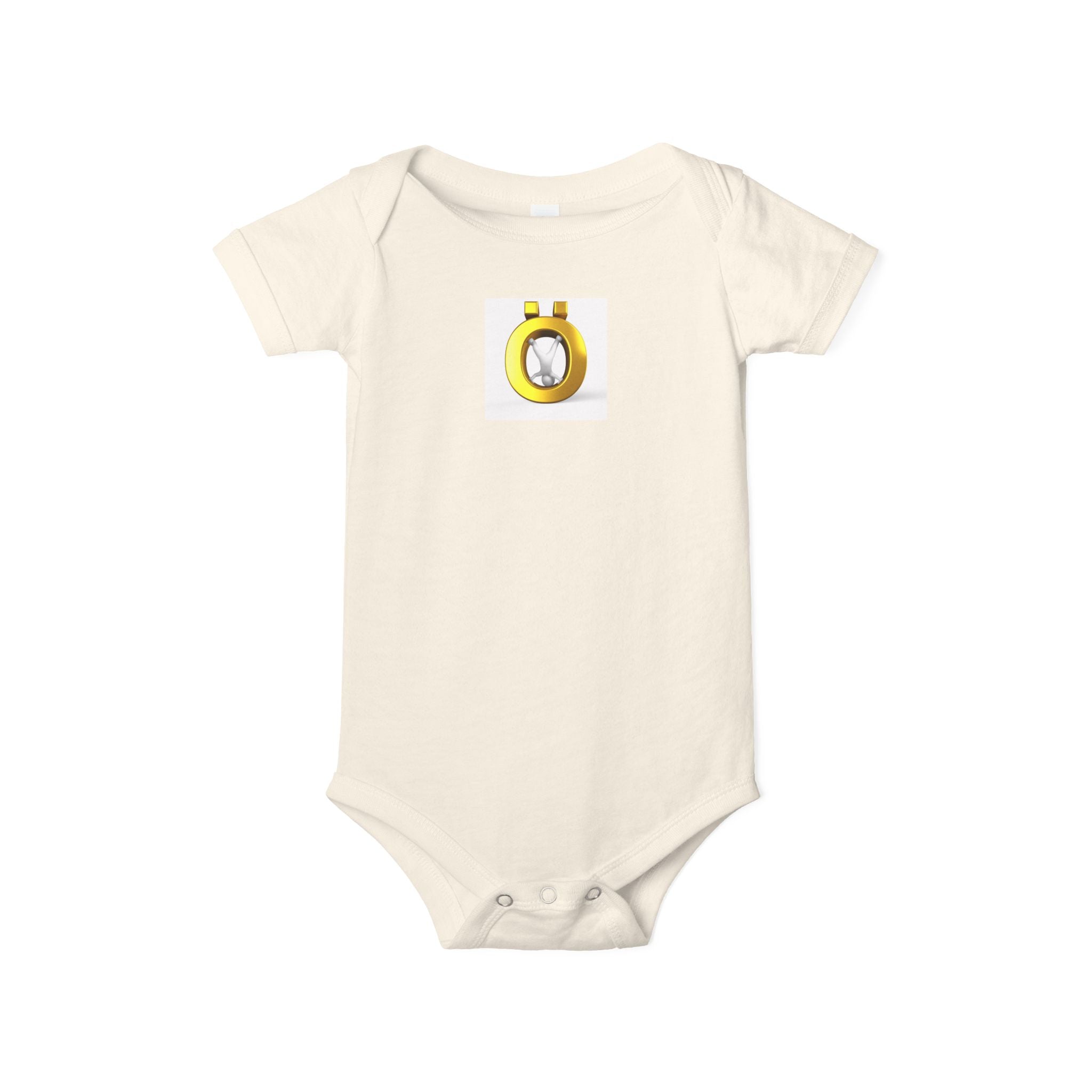 Body de bébé une pièce jaune avec lettre Ö et motif diamant | Body pour bébé