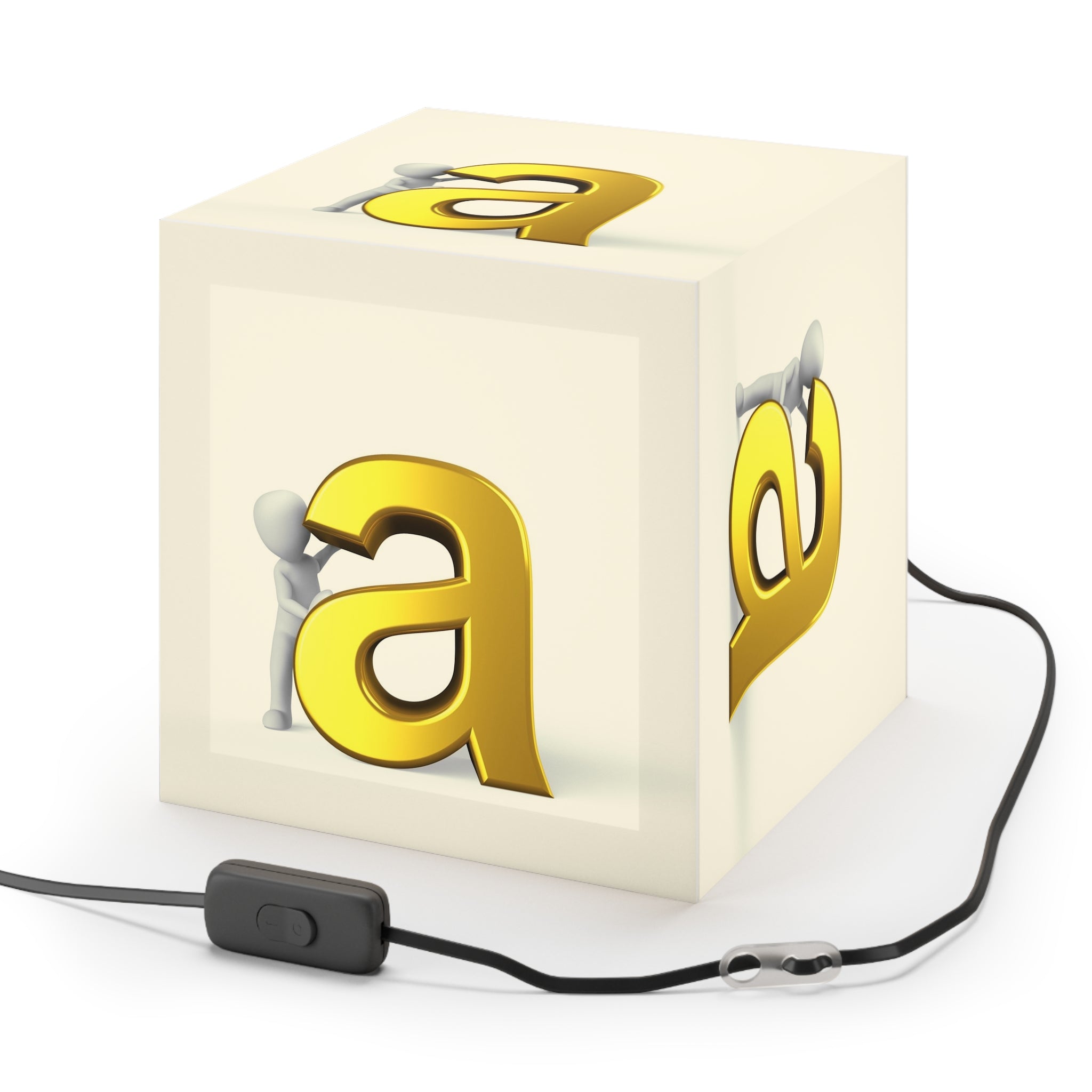 Gold Letter A Light Cube Lamp | Alphabet Initial Nursery Decor