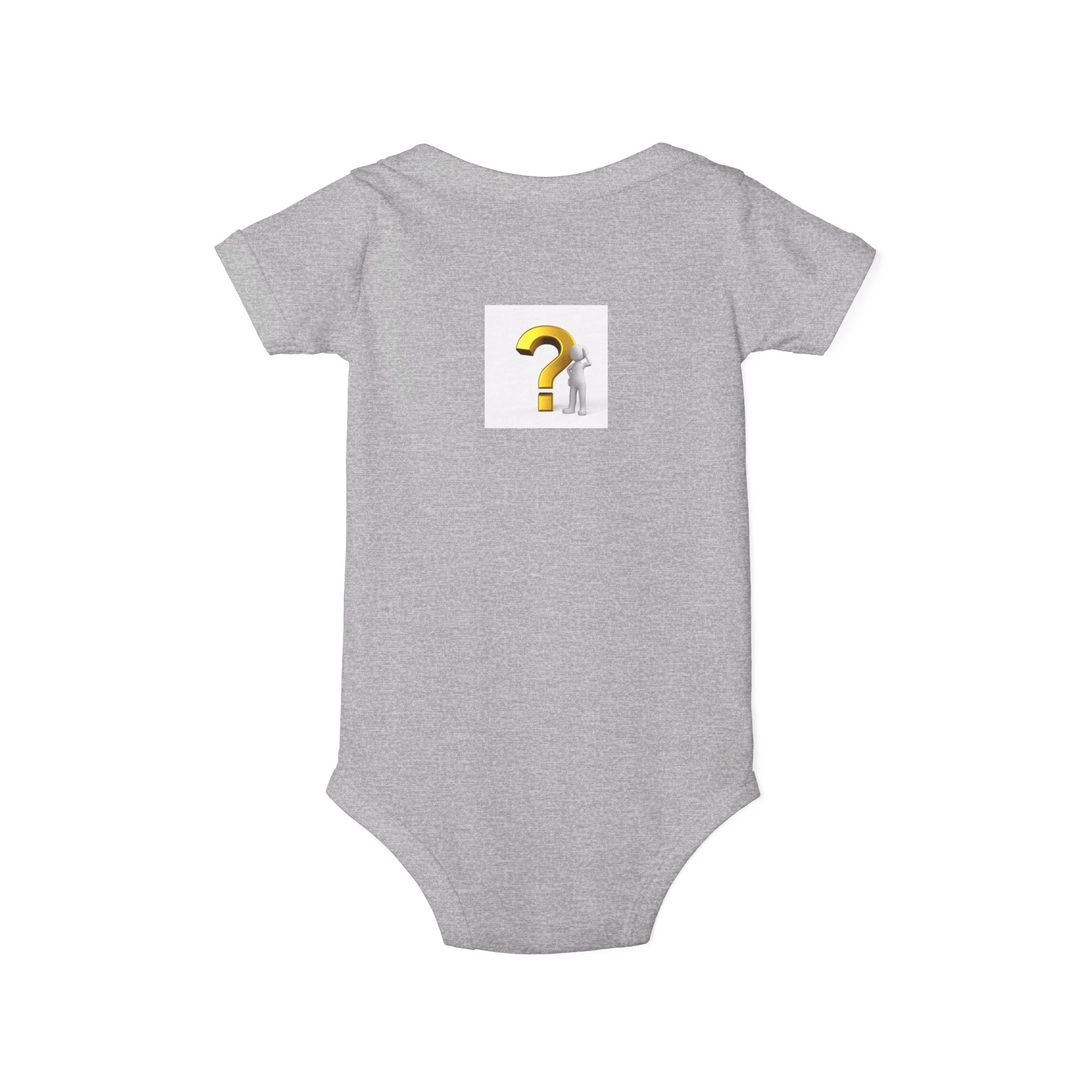 Gold Question Mark Design Infant Onesie | Curious Baby Bodysuit
