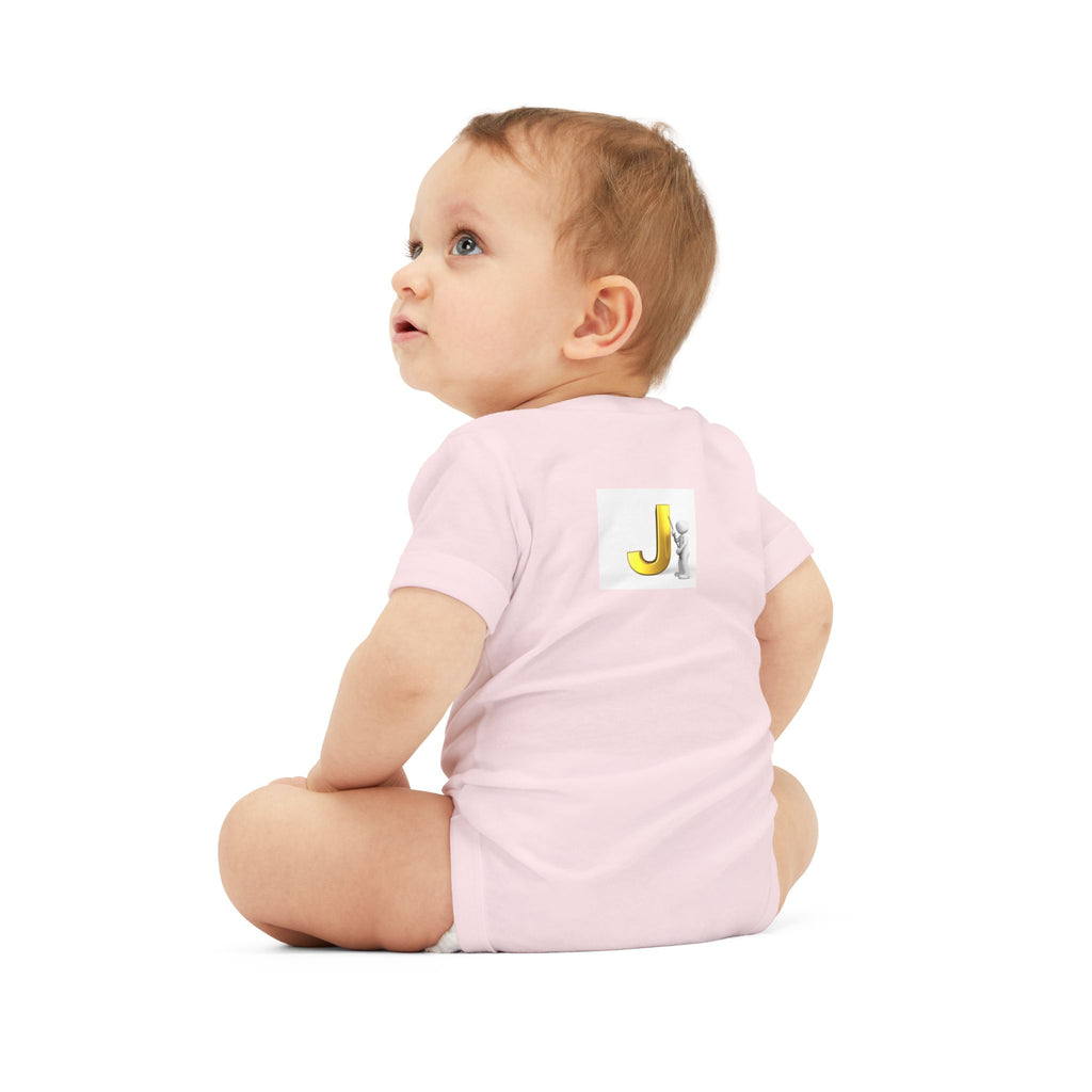 Yellow Letter J with Baby Sloth Infant Onesie | Baby Bodysuit