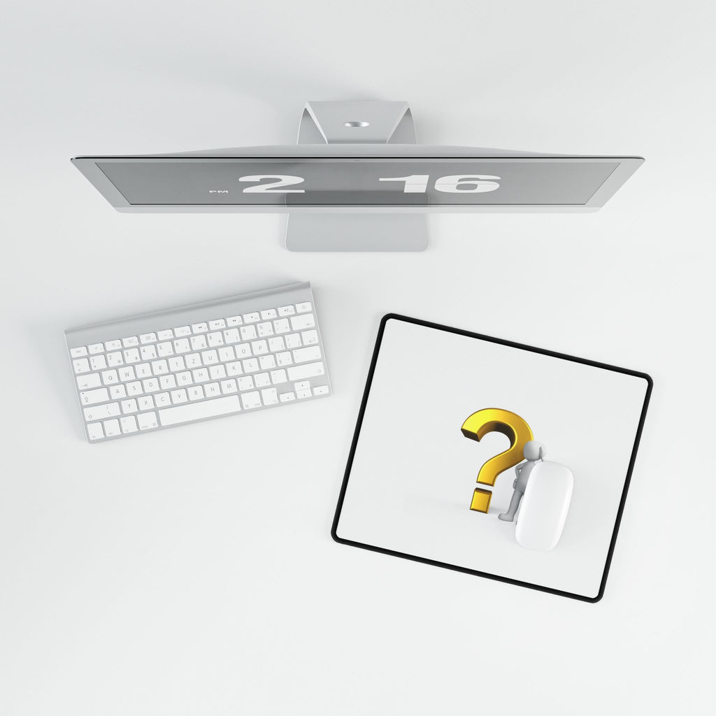 Question Mark Figure Desk Mat | Large Minimalist Gaming Mousepad