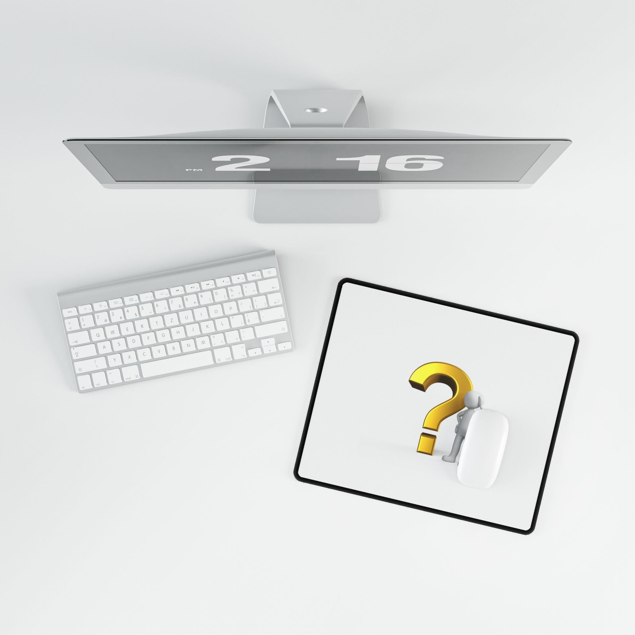 Question Mark Figure Desk Mat | Large Minimalist Gaming Mousepad