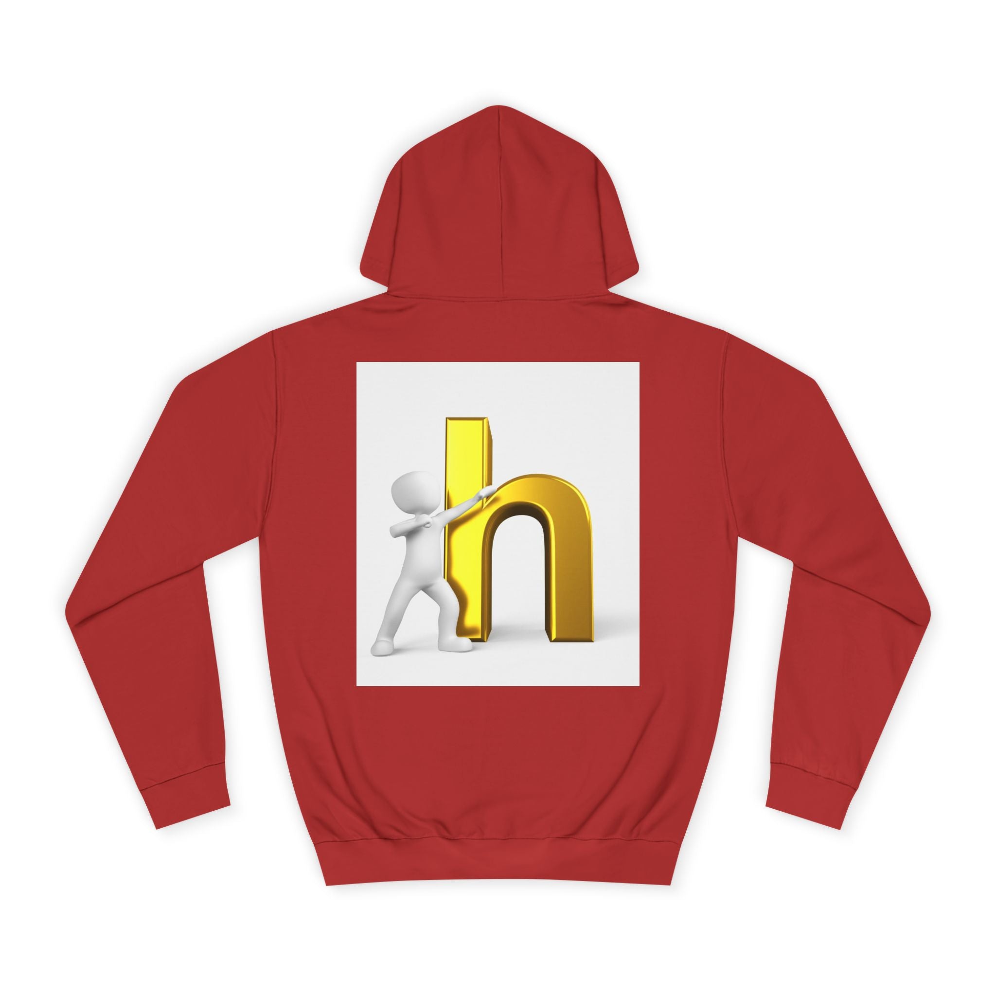 3D Gold Letter H Design Hoodie | Letterman Initial Hoodie
