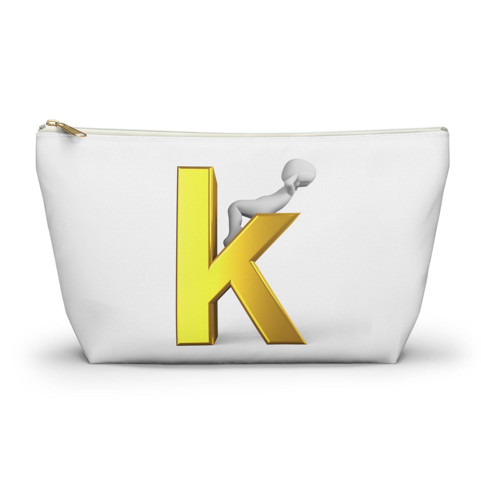 Gold Letter K with Figure Accessory Pouch