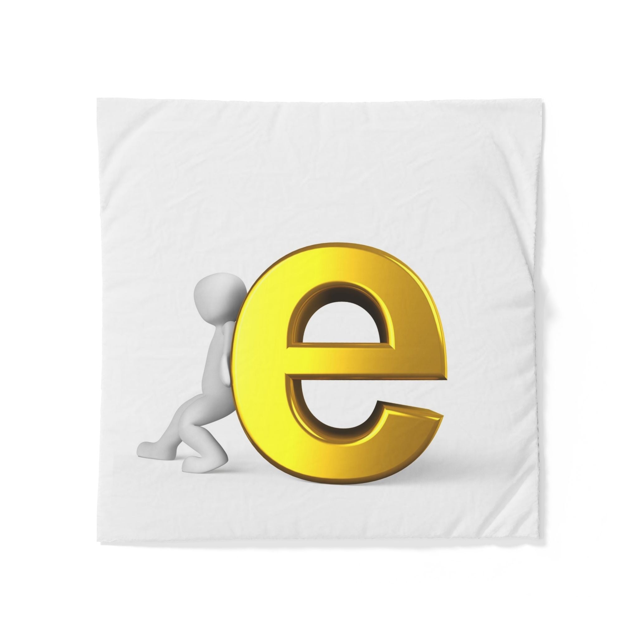 Housse de couette lettre E dorée 3D | Parure de lit alphabet