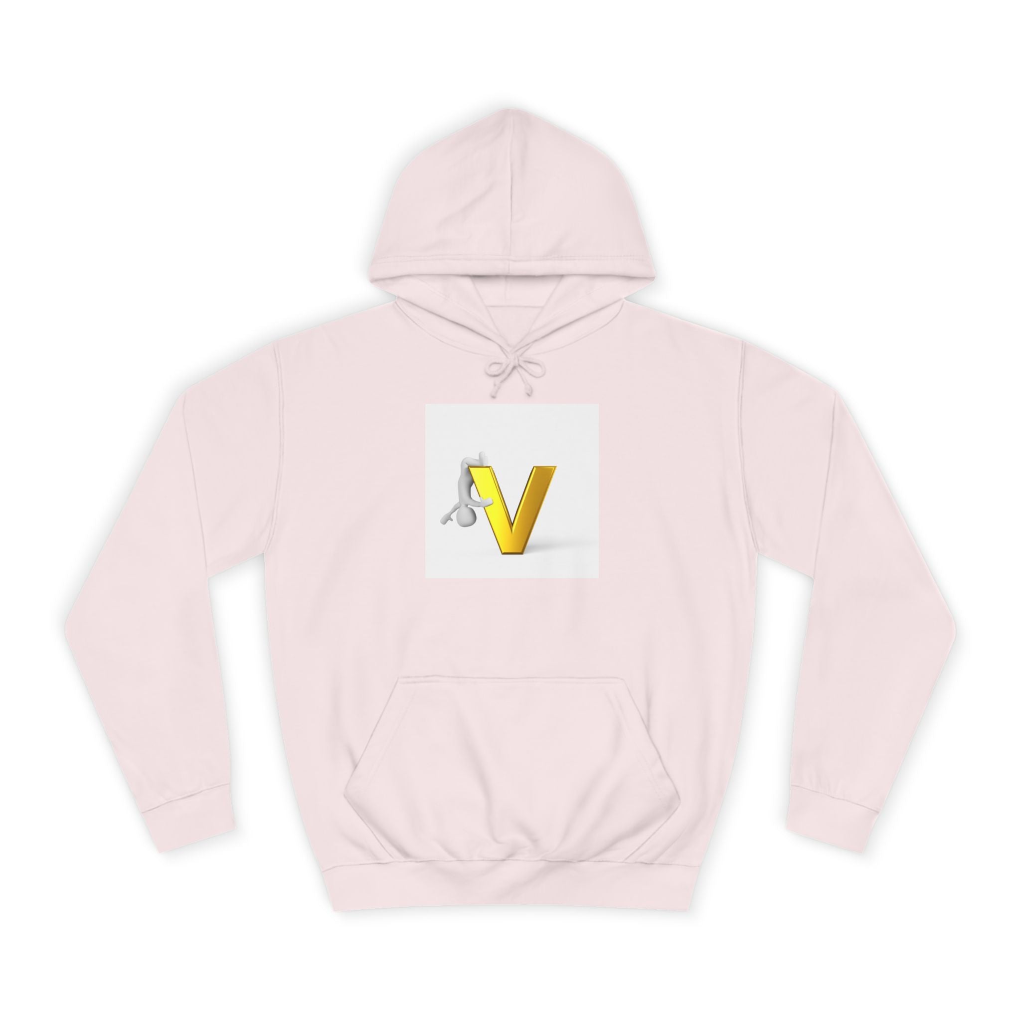 Sweat à capuche 3D lettre V dorée | Sweat initial lettre V