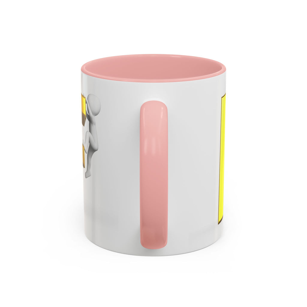 Gold Letter F with Climbing Figure Mug | Accent Coffee Mug 11oz 15oz