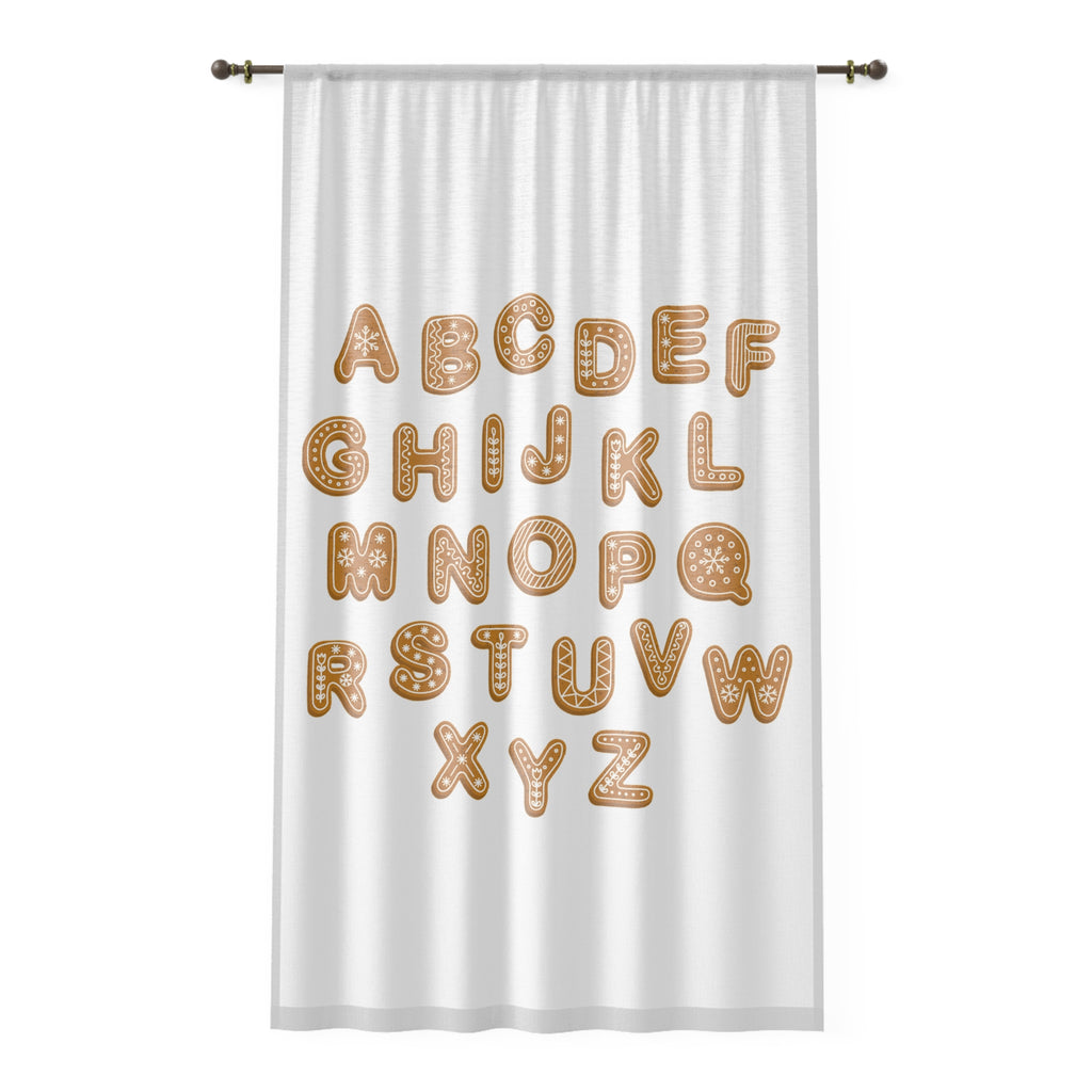 Gingerbread Alphabet Window Curtain | Kids Kitchen Playroom Decor