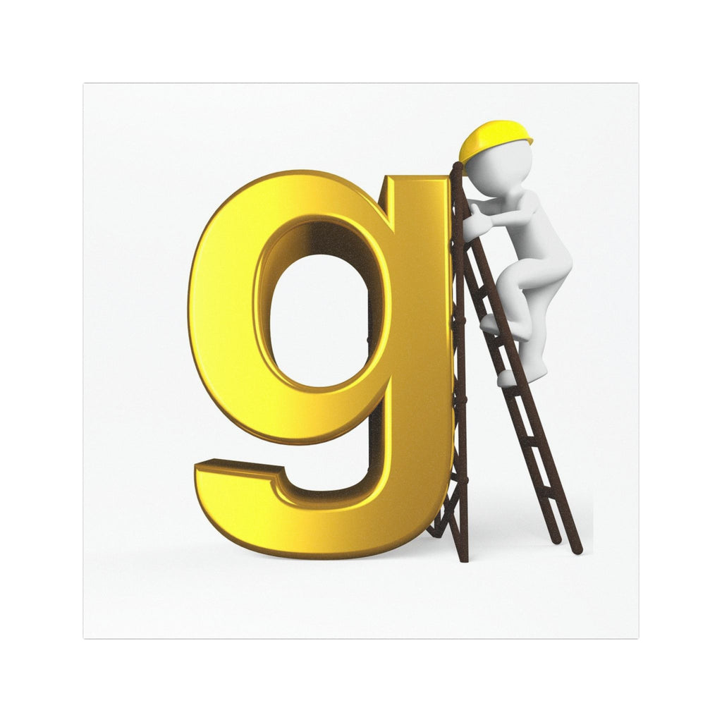 Yellow Letter G Construction Worker Car Magnet