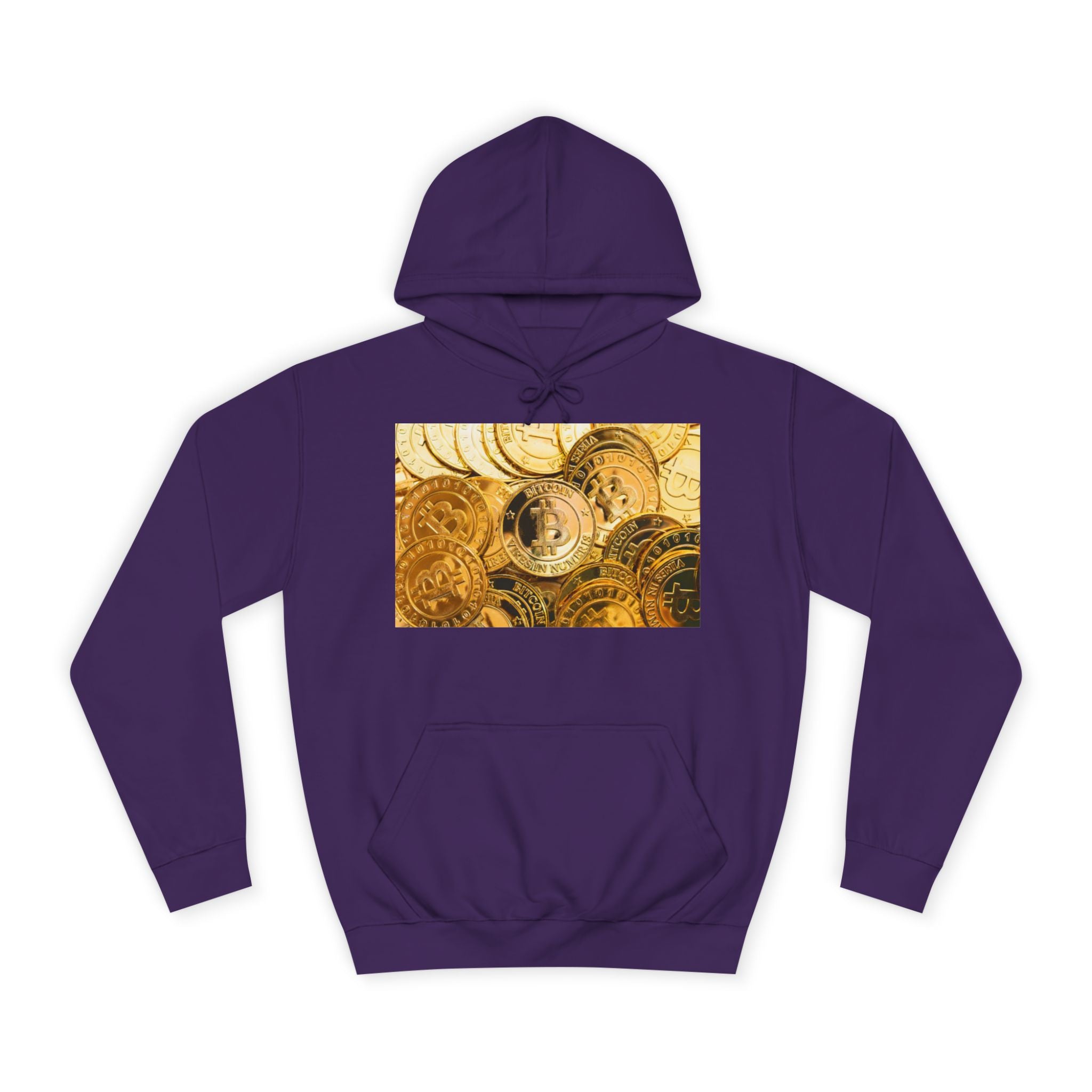 Golden Bitcoin Coins Hoodie | Crypto Cryptocurrency Crypto Art, Digital Currency Apparel