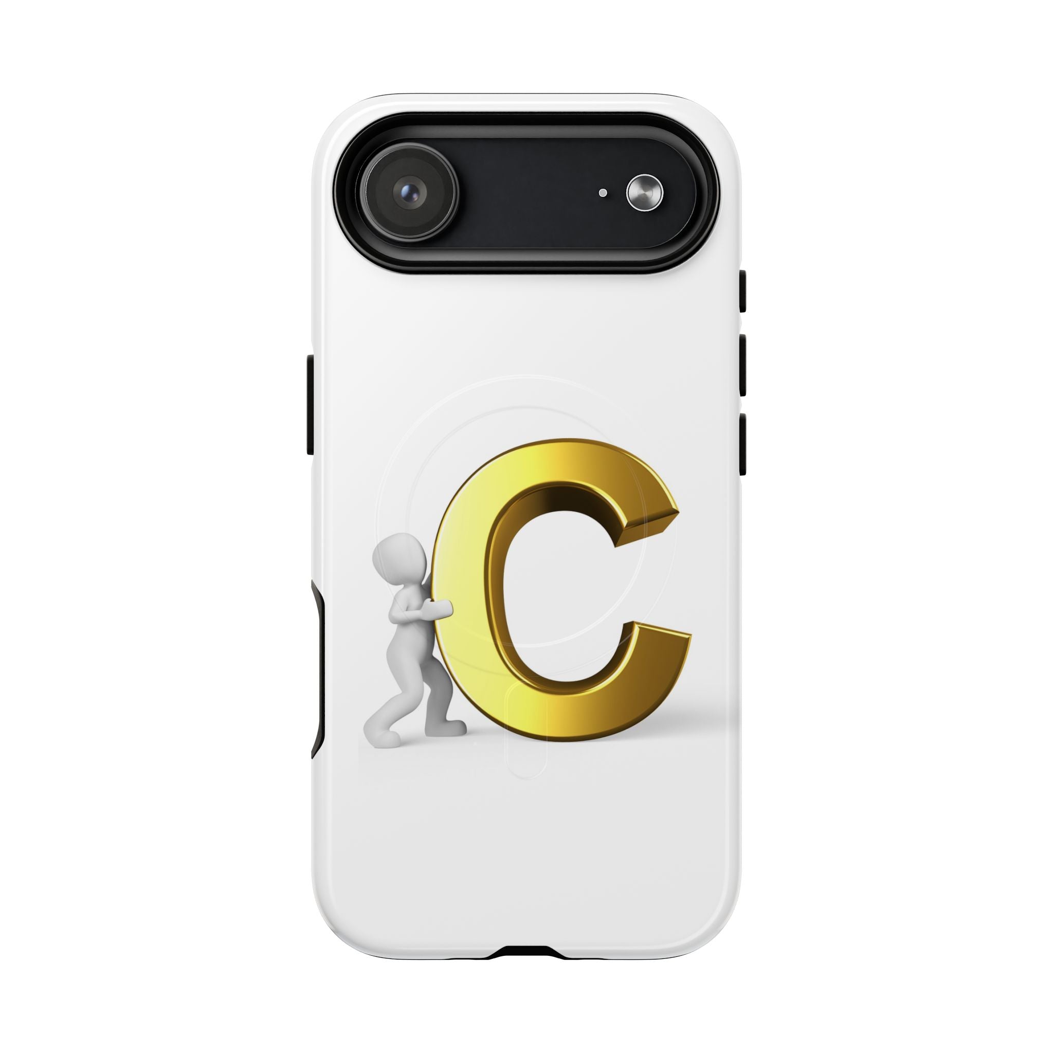 Coque de téléphone Monogramme Lettre C Or | Coque magnétique résistante