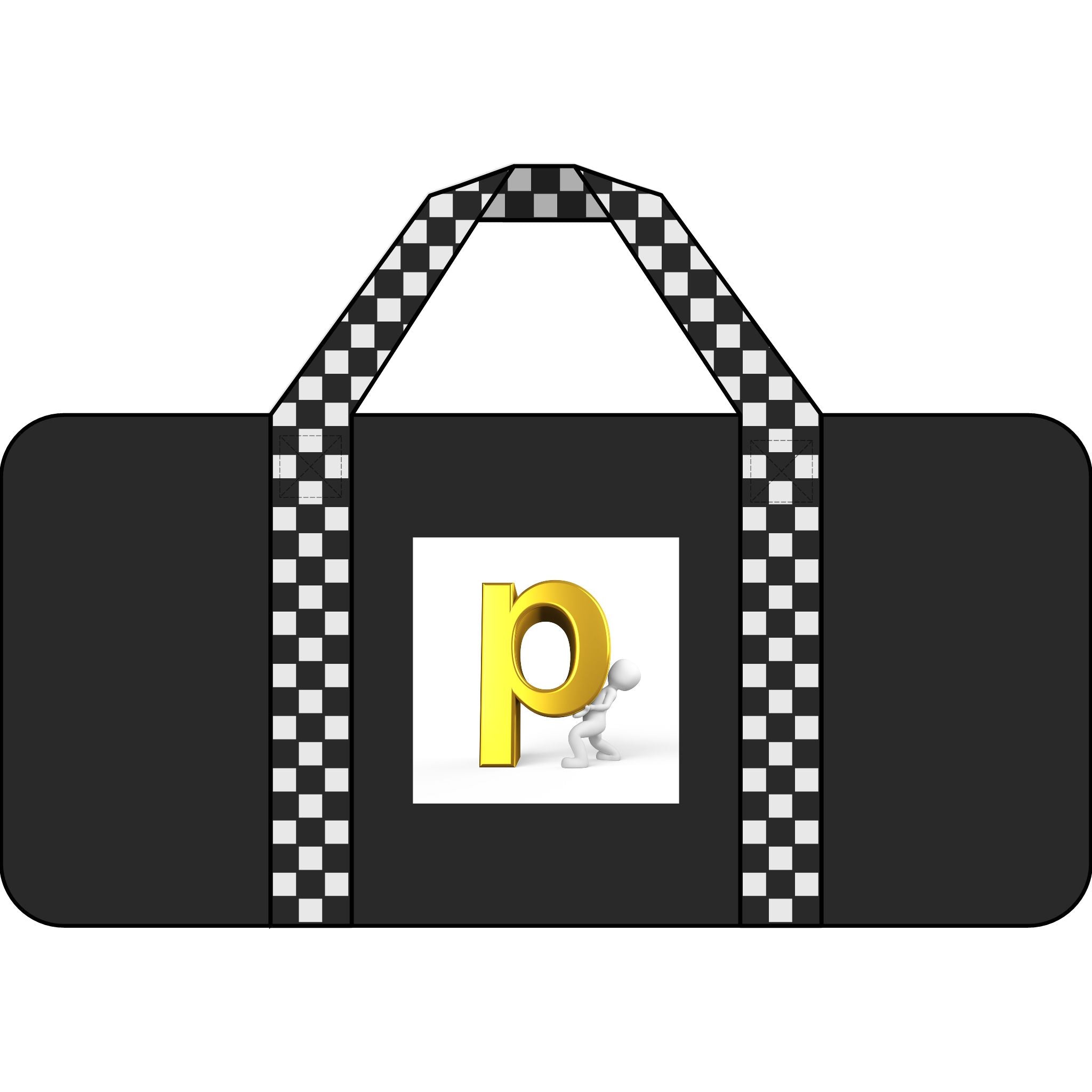 Yellow 'p' Logo Tripper Duffel Bag | Checker Strap or Black Camo
