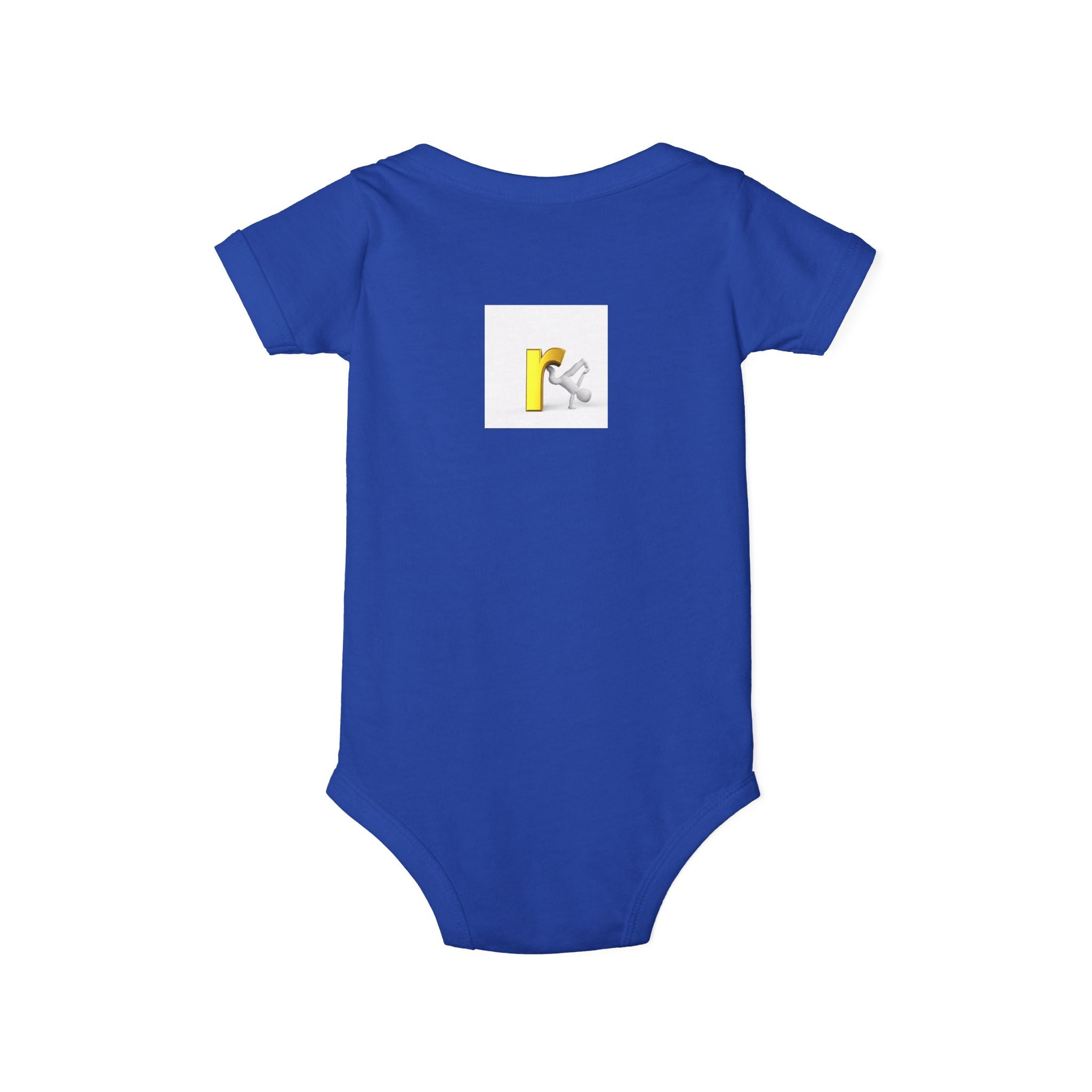 Yellow Letter R Monogram Baby Onesie | Infant Jersey One Piece