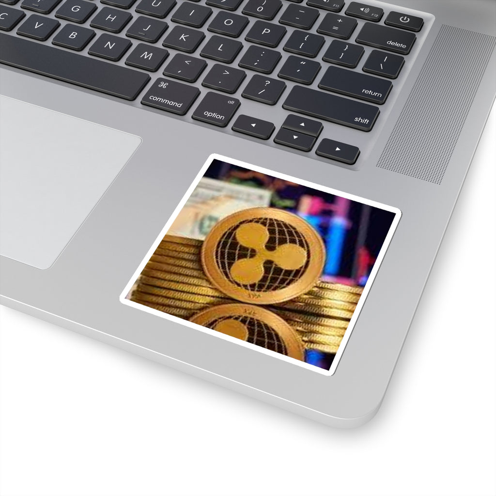 Ripple Crypto Coin Sticker | Kiss-Cut Sticker, Cryptocurrency Design