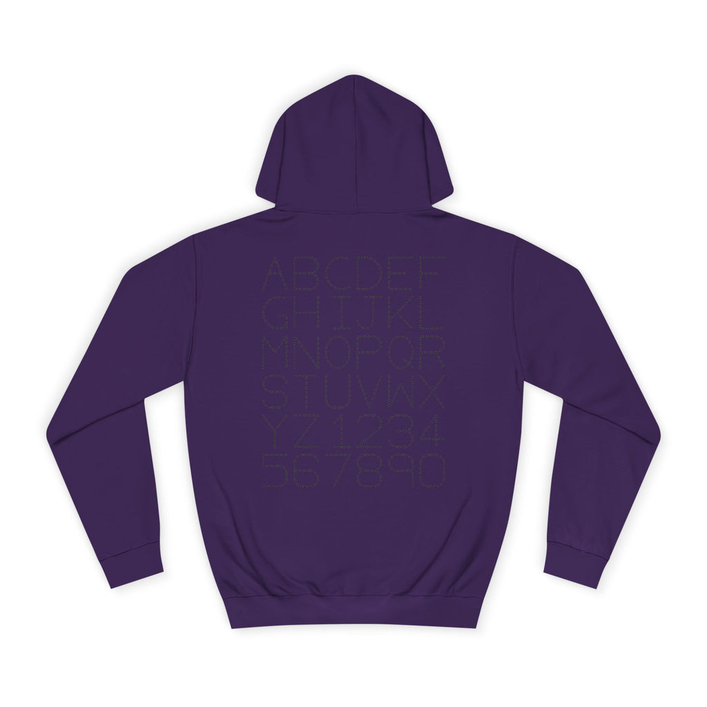 College Dotted Alphabet Hoodie | Campus Sweatshirt, Collegiate Style