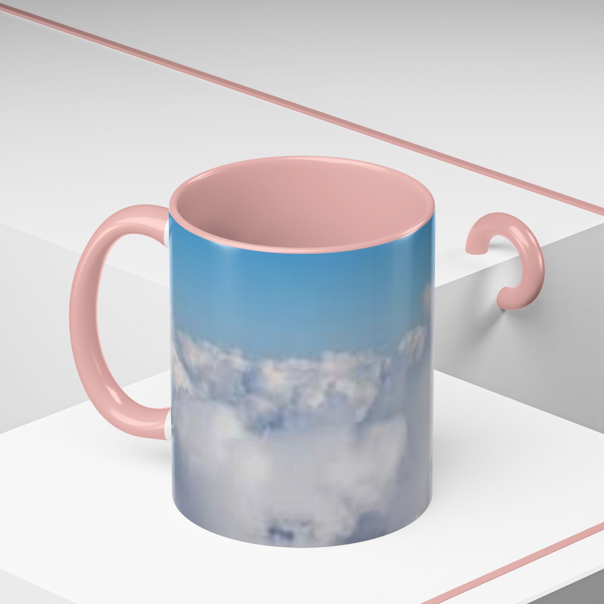 Blue Sky Clouds Accent Coffee Mug | 11oz 15oz