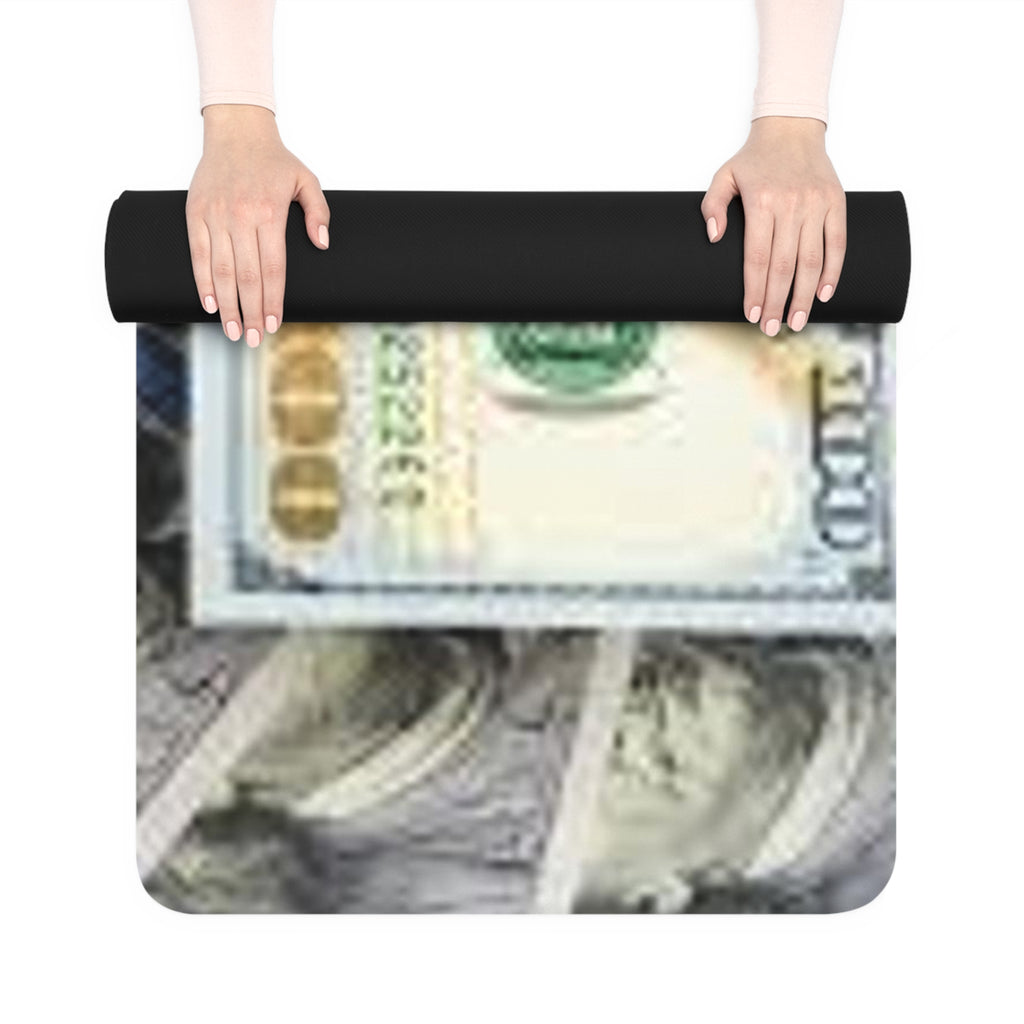 Hundred Dollar Bill Money Print Rubber Yoga Mat | Cash Pattern, Fitness Mat