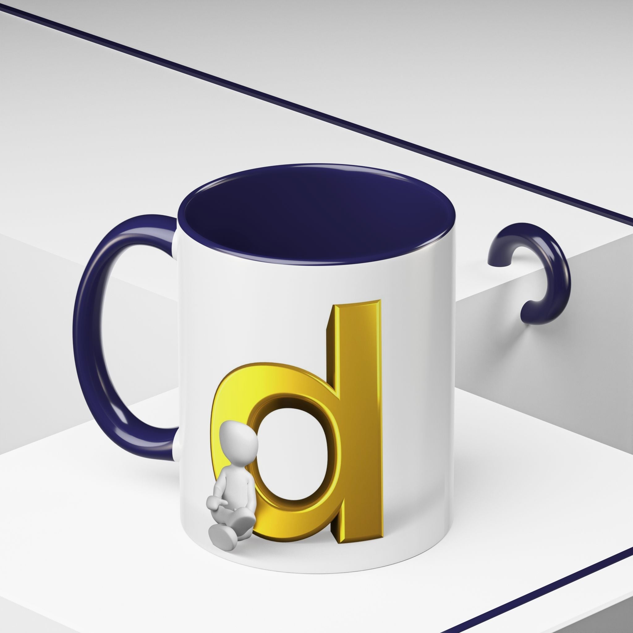 Gold Letter D Mug | Accent Coffee Mug 11oz 15oz