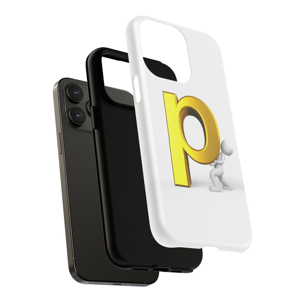 3D Gold Letter P Phone Case | Tough Magnetic Phone Case