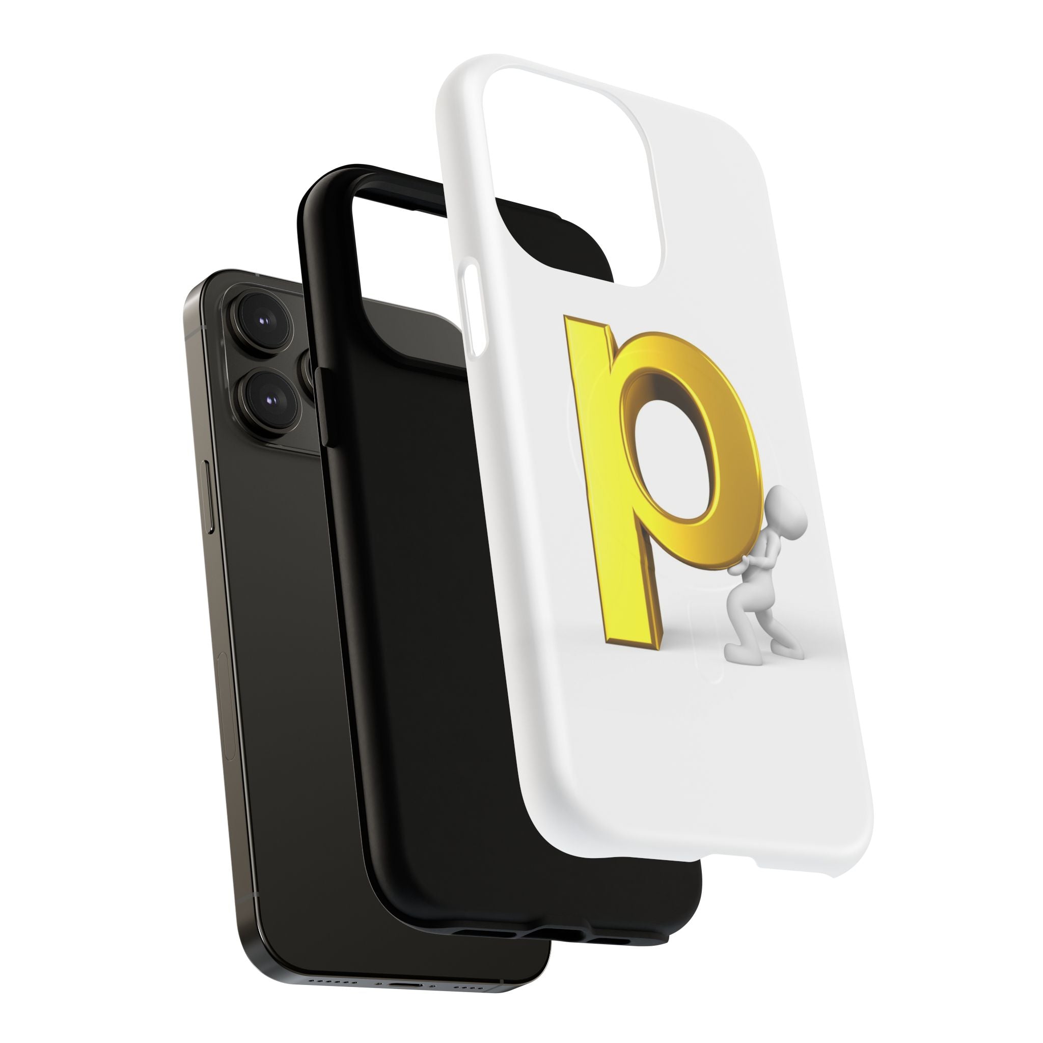 3D Gold Letter P Phone Case | Tough Magnetic Phone Case