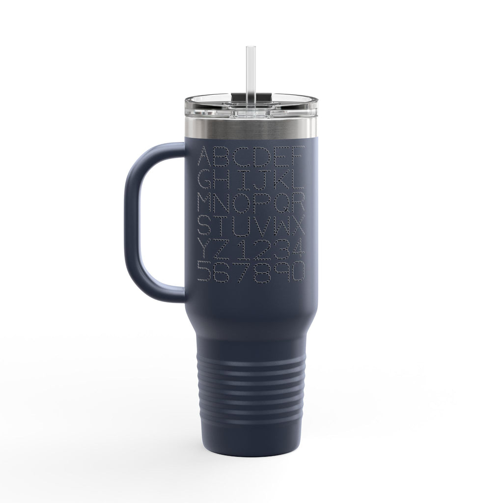 Alphabet Letters and Numbers Insulated Travel Mug | 40oz Tumbler
