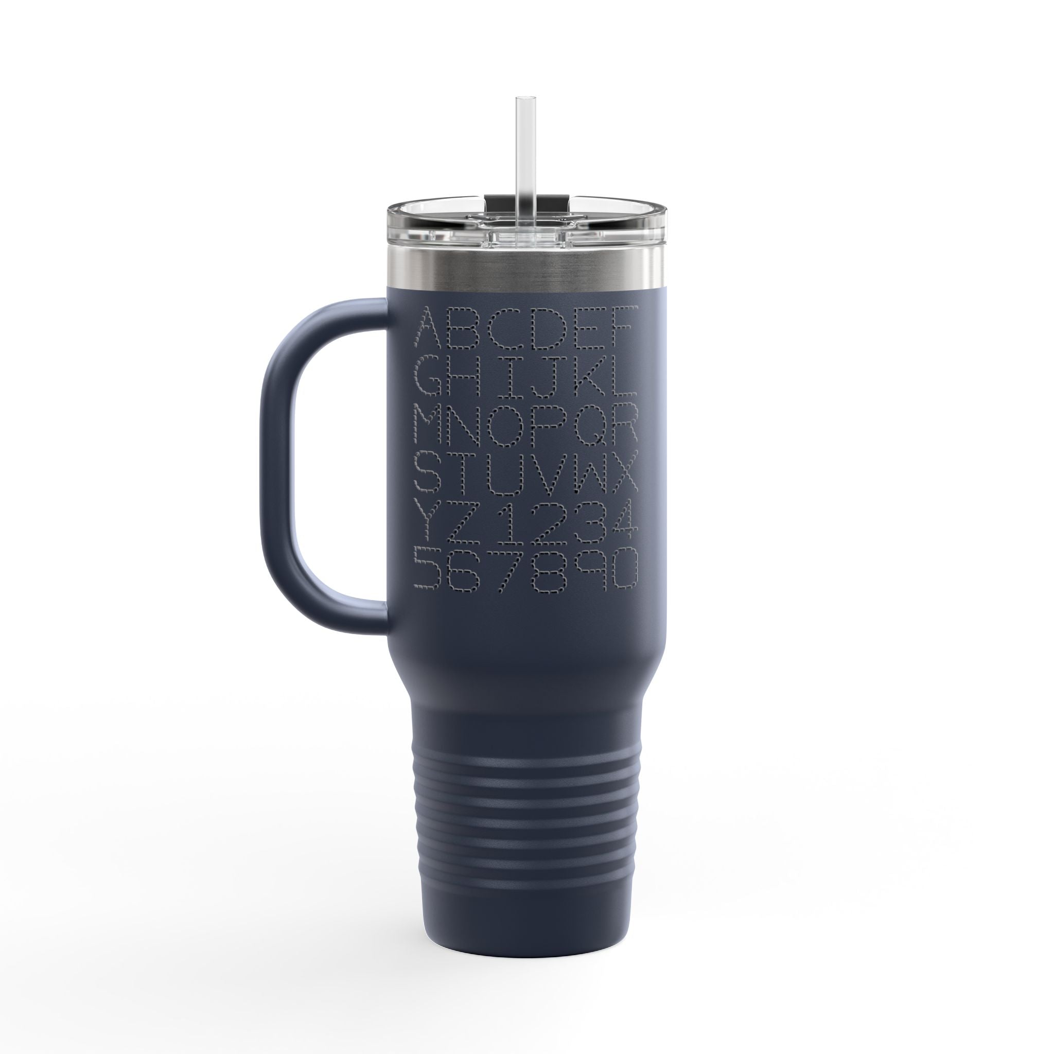 Alphabet Letters and Numbers Insulated Travel Mug | 40oz Tumbler