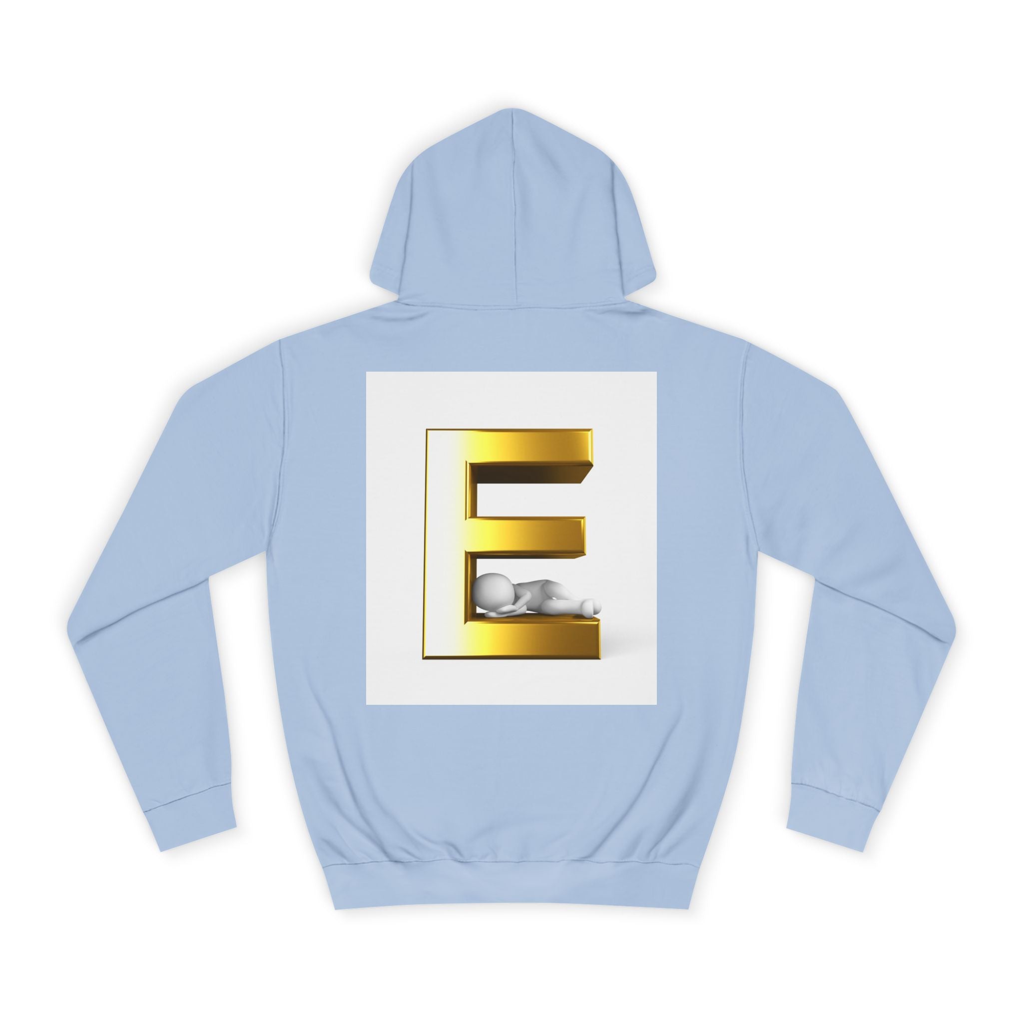 Gold 3D Letter E Hoodie | Monogram Initial Sweatshirt