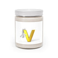 Gold Letter V Design Soy Candle, 9oz Jar | White Lid