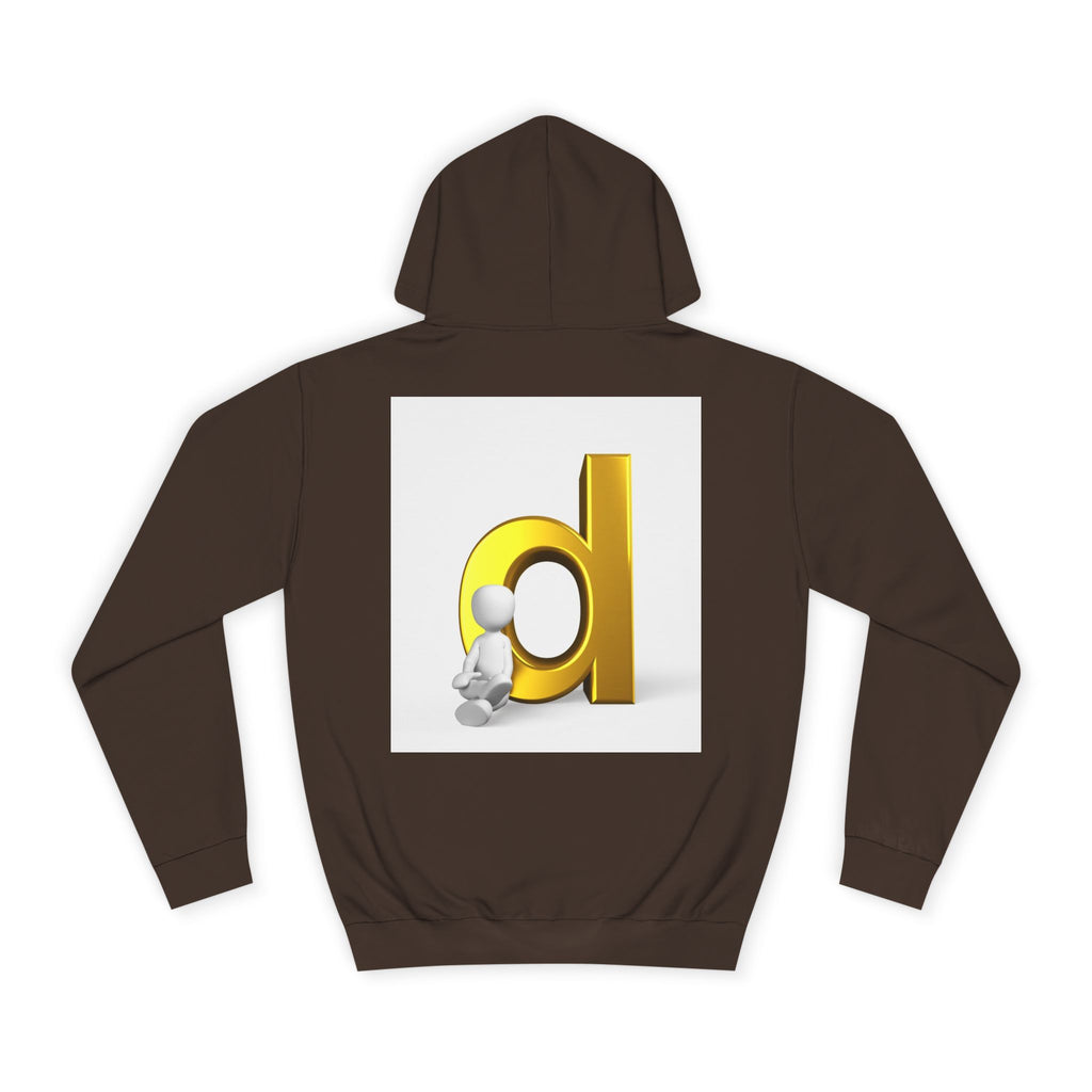 3D Gold Letter D Hoodie | Minimal Monogram Initial Sweatshirt