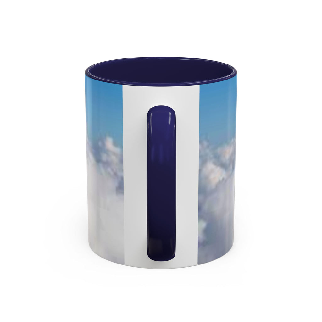 Blue Sky Clouds Accent Coffee Mug | 11oz 15oz
