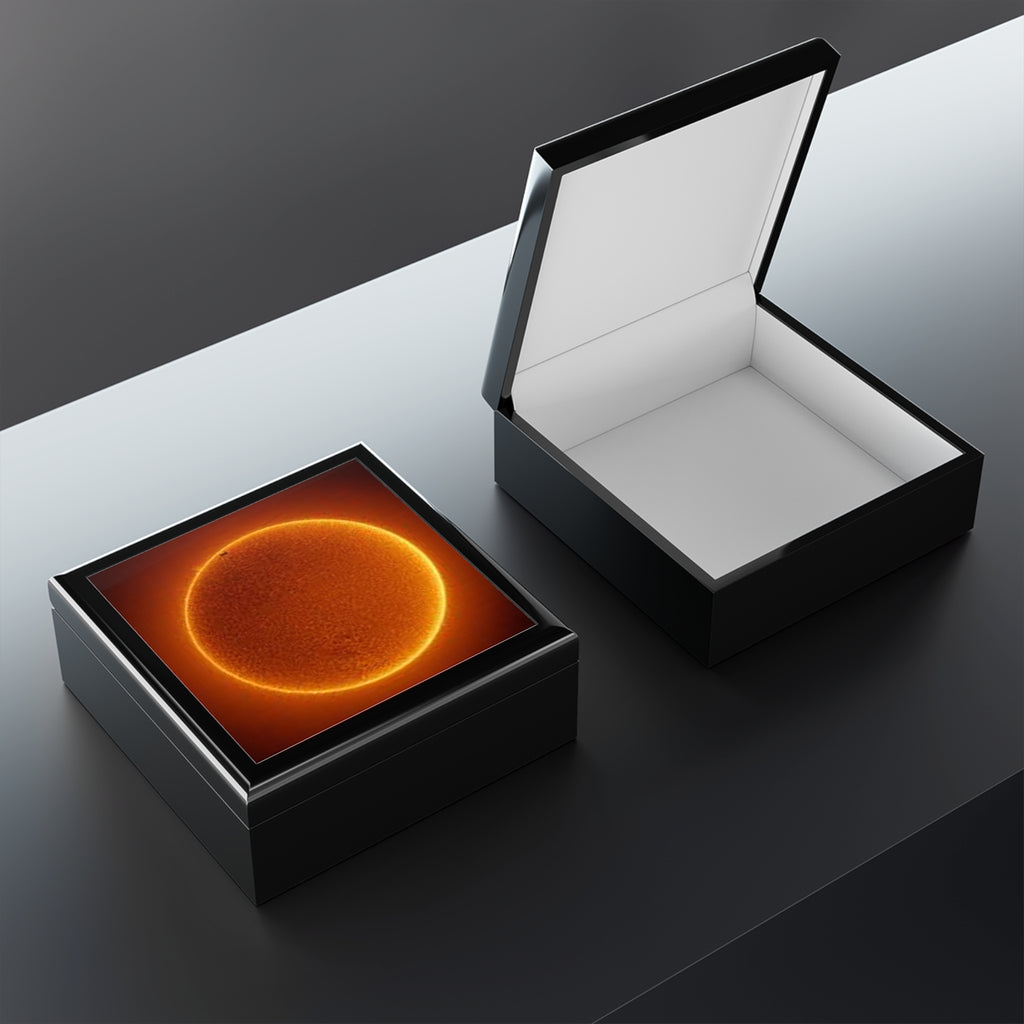 Solar Halo Jewelry Box | Sun Orb Artwork, Orange Astronomy Design