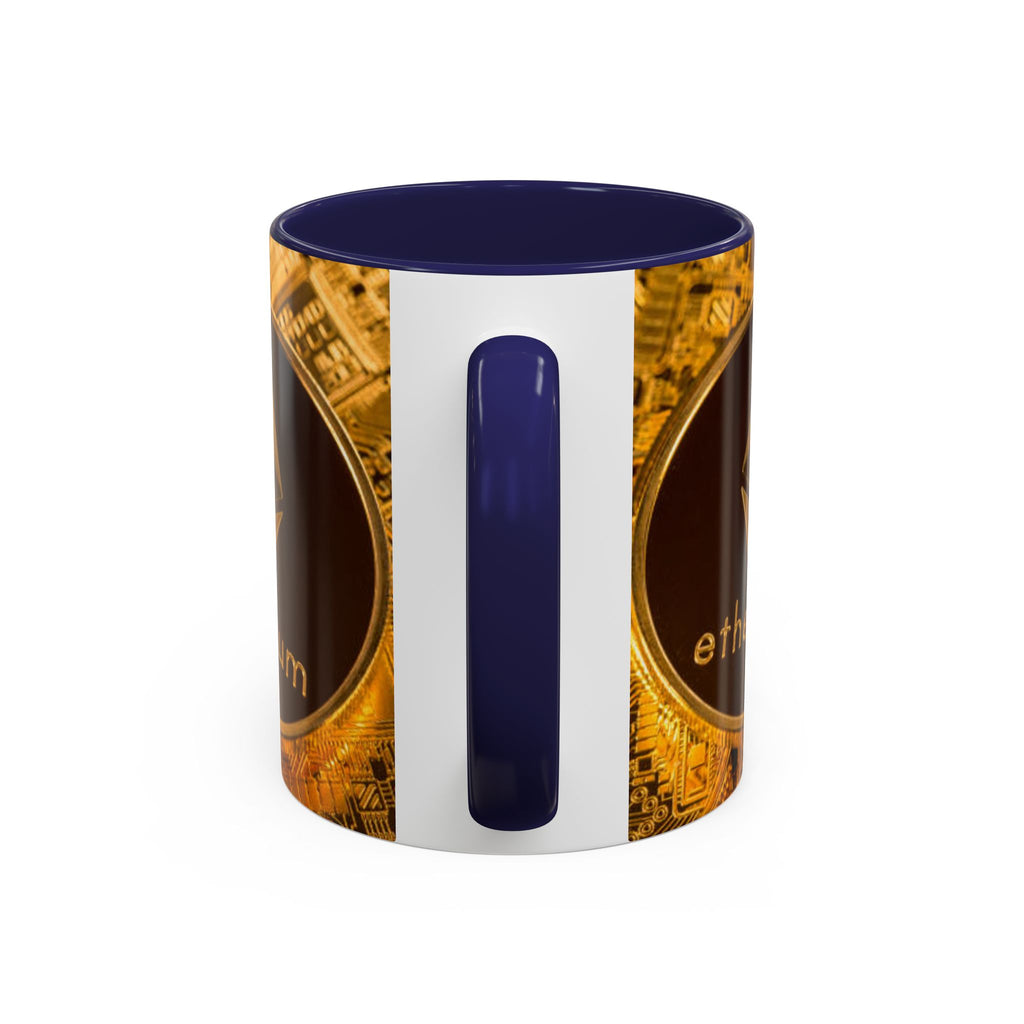 Ethereum Coin Accent Mug | Crypto Logo Coffee Mug