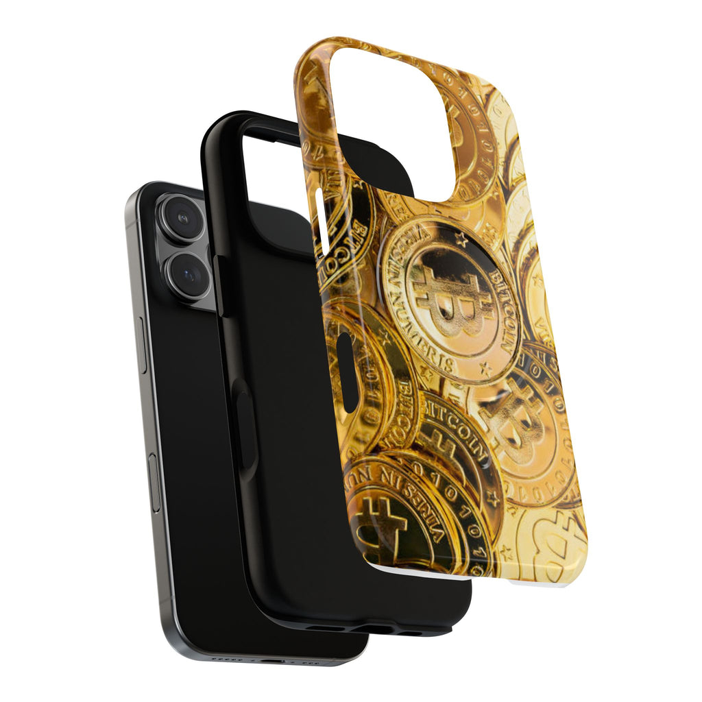 Gold Bitcoin Coins Phone Case | Tough Magnetic Case