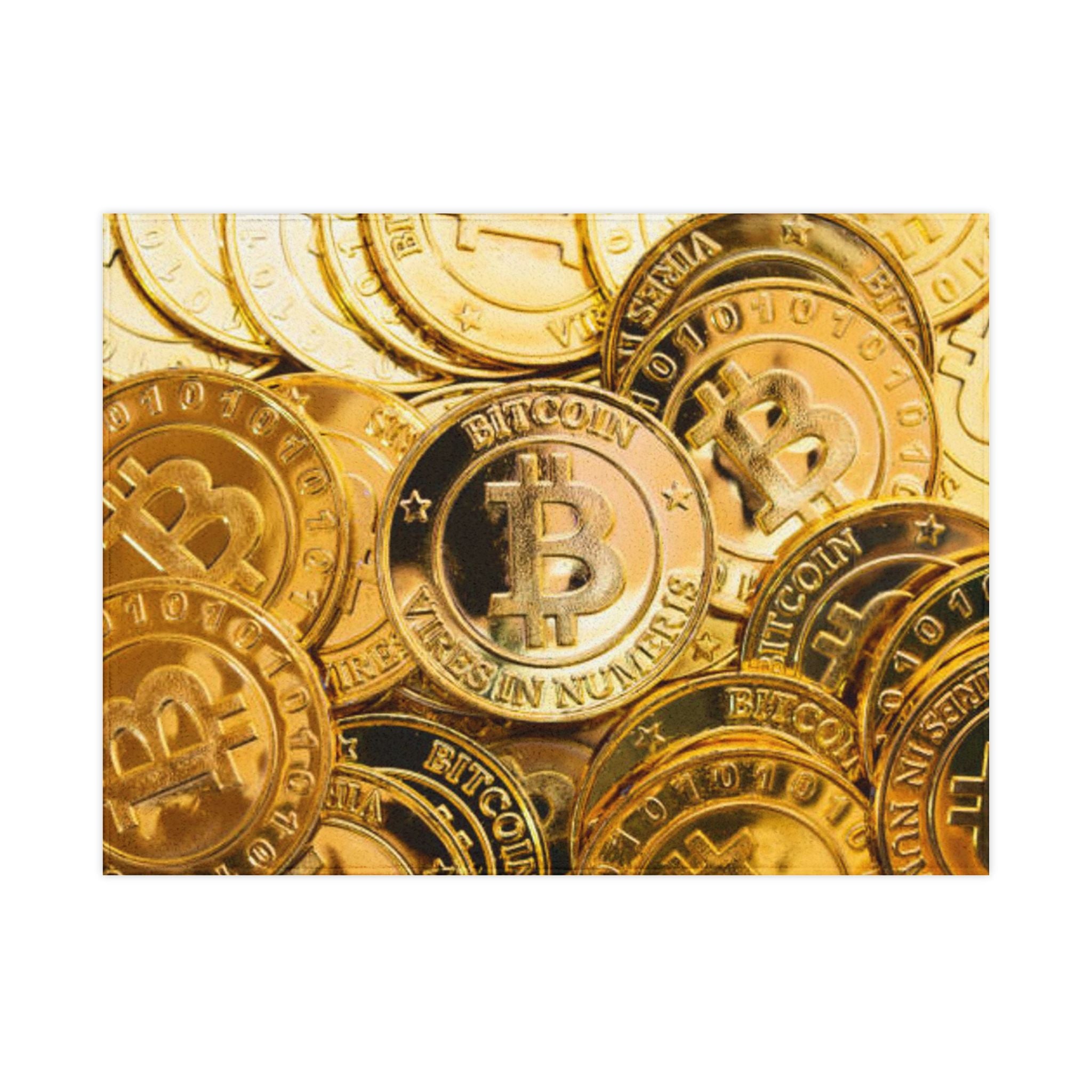 Bitcoin Coin Pile Toddler Blanket | Cryptocurrency Pattern, Gold Coins