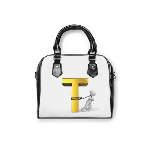 Sac à bandoulière en forme de lettre T en 3D avec figure | Fourre-tout initial à monogramme