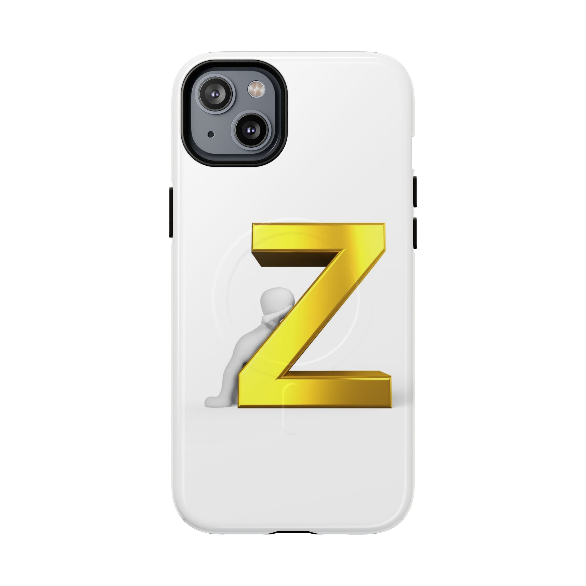 Coque de téléphone 3D Lettre Z Dorée | Coque magnétique robuste