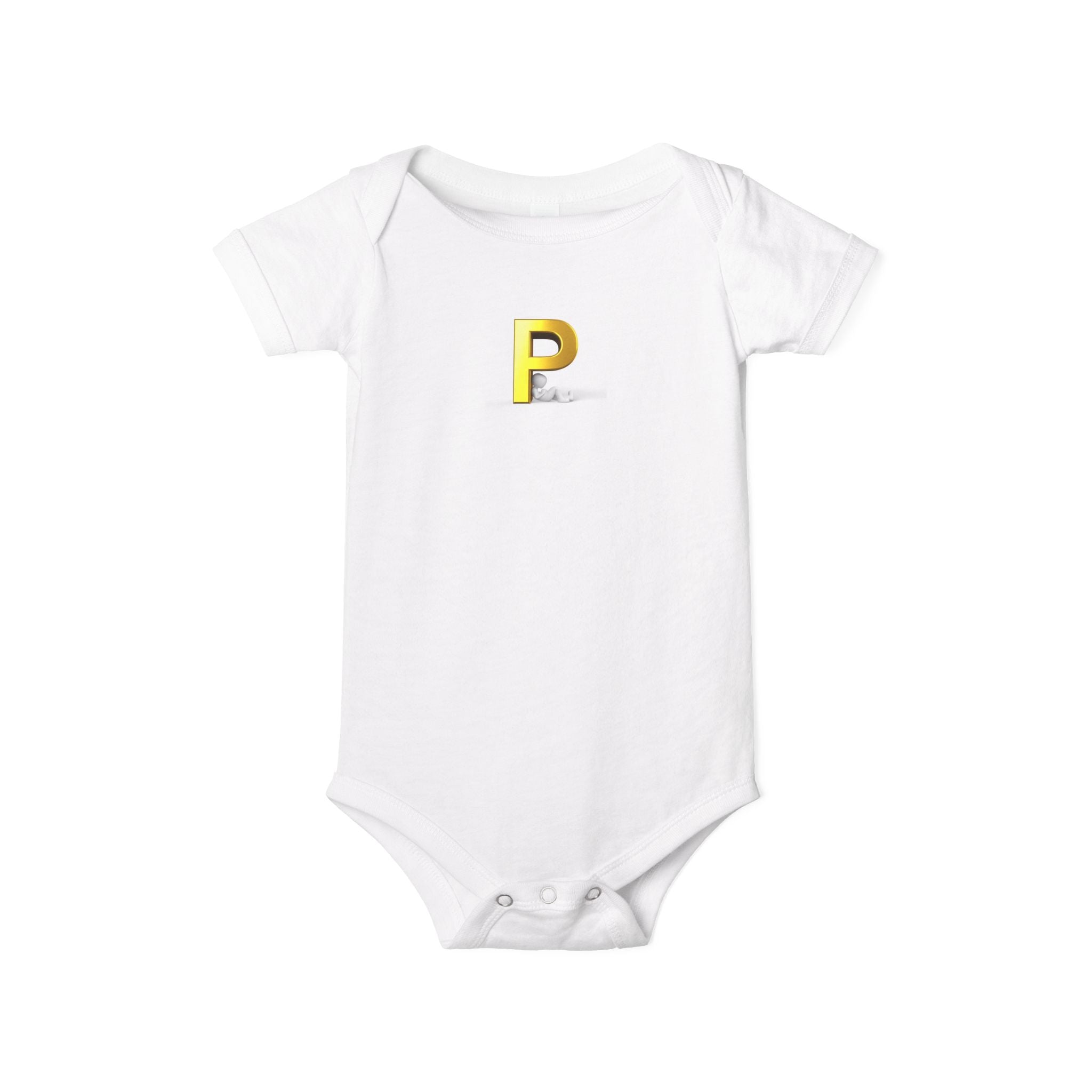 Body de bébé monogramme lettre P dorée | Grenouillère initiale