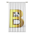 Gold Letter B Window Curtain | Monogram Initial Home Decor