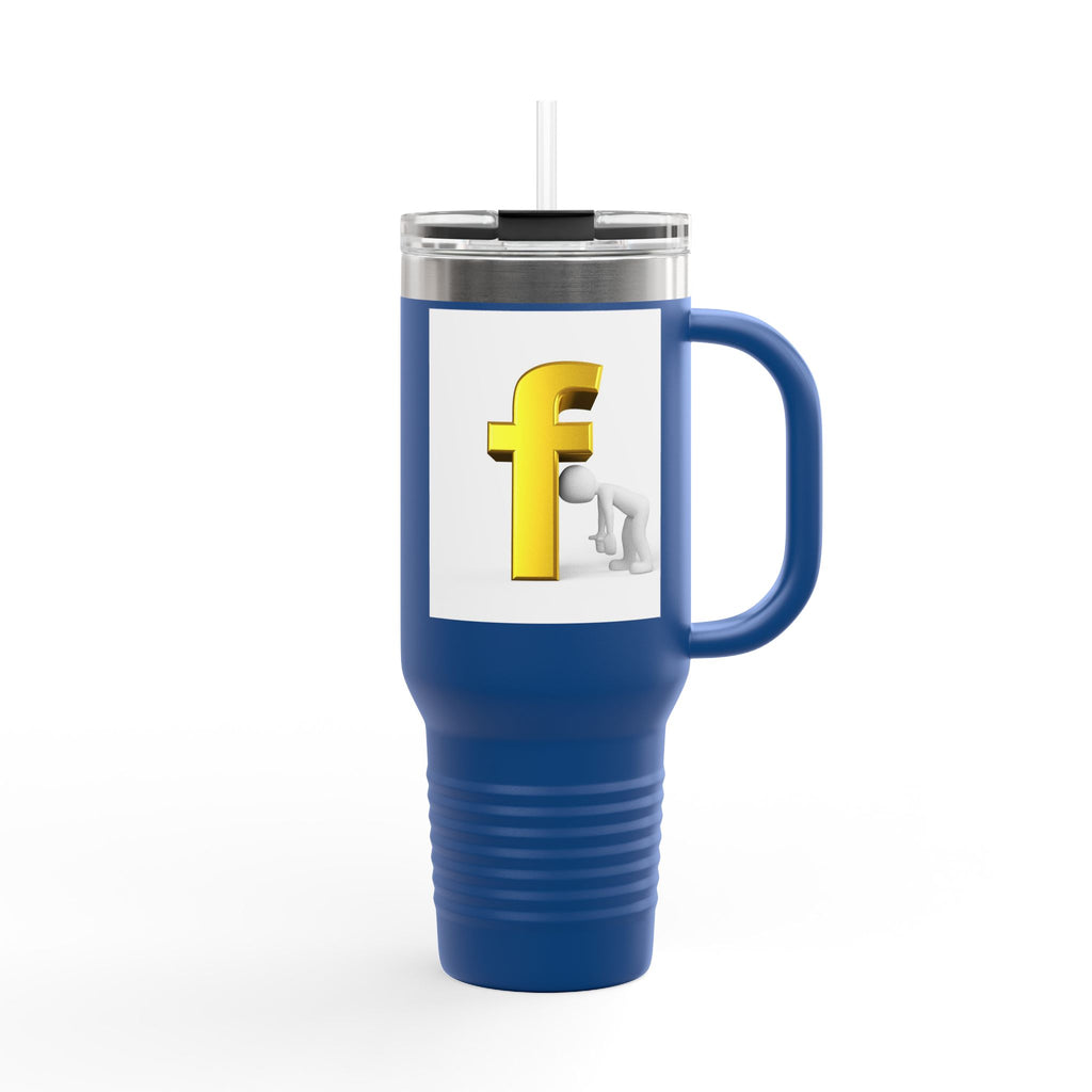 3D Letter F Graphic Travel Mug | 40oz Insulated Tumbler