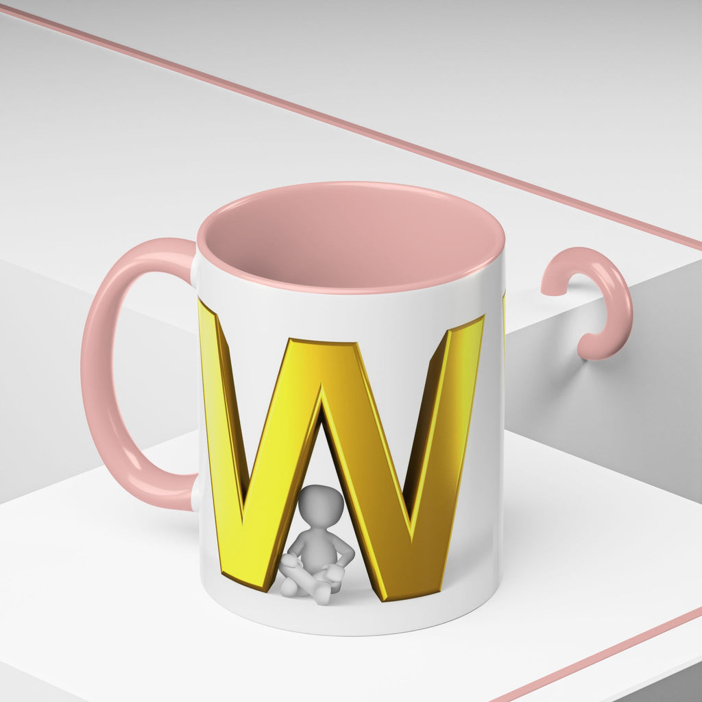Gold Letter W Initial Mug | Accent Coffee Mug 11oz 15oz
