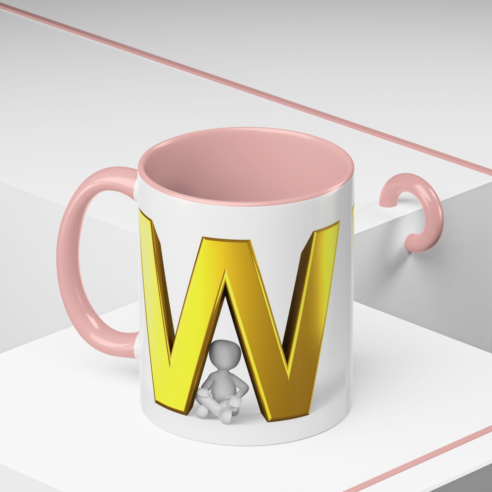 Gold Letter W Initial Mug | Accent Coffee Mug 11oz 15oz