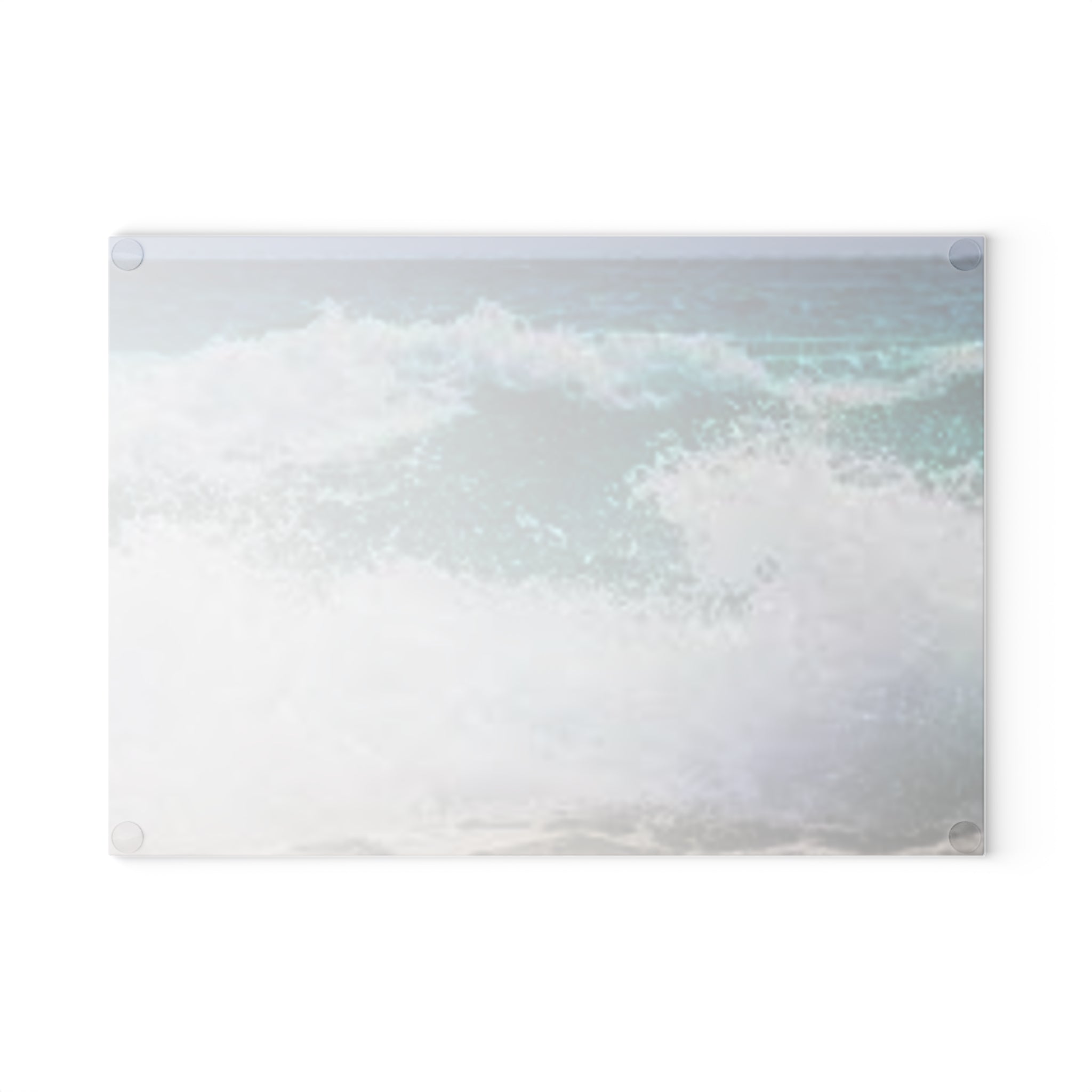 Ocean Wave Glass Cutting Board | Sea Shore Kitchen Decor, Coastal Art