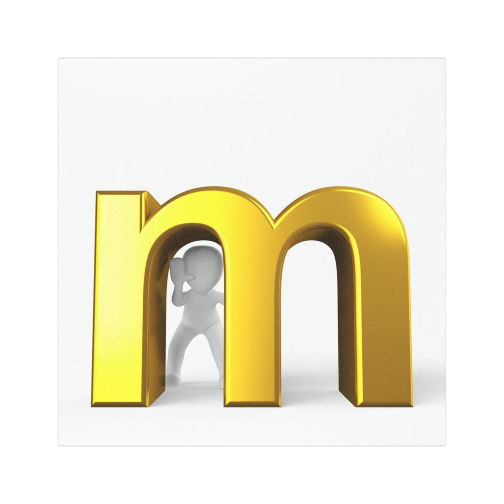 Gold Letter M Car Magnet | Alphabet Monogram Magnetic Decal