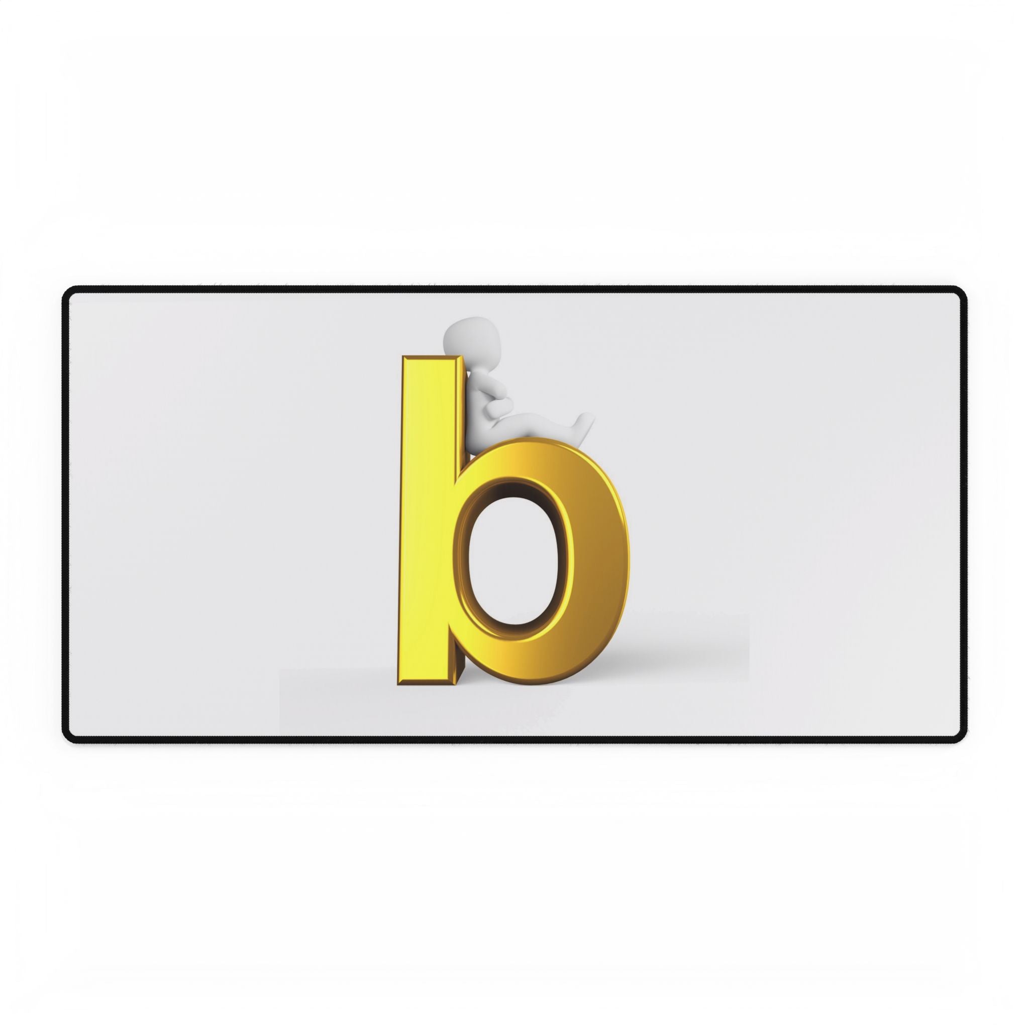 Schreibtischunterlage mit goldenem Buchstaben B | Minimalistische Monogramm-Mauspad-Schreibtischunterlage