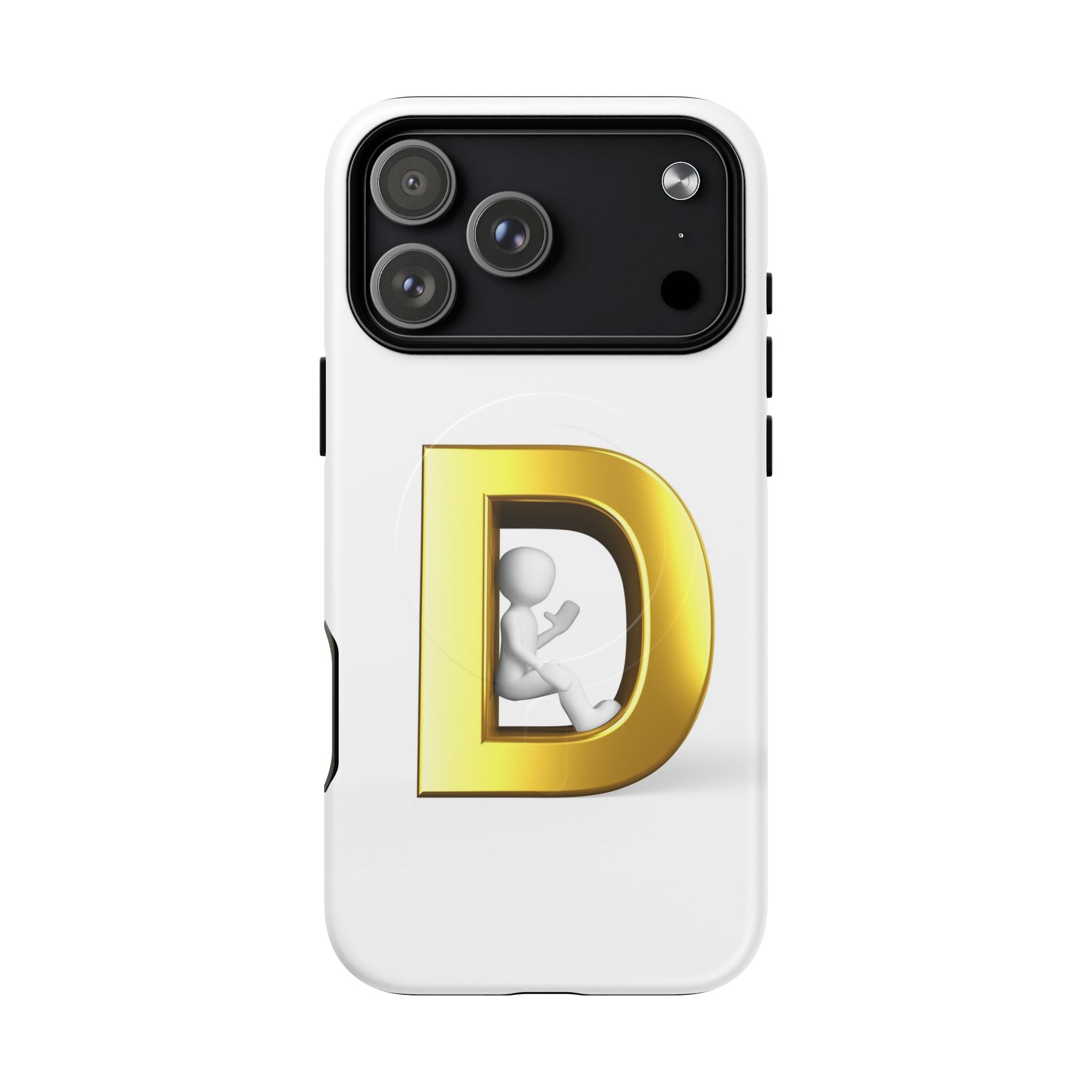 Coque de téléphone à monogramme lettre D or | Coque magnétique résistante