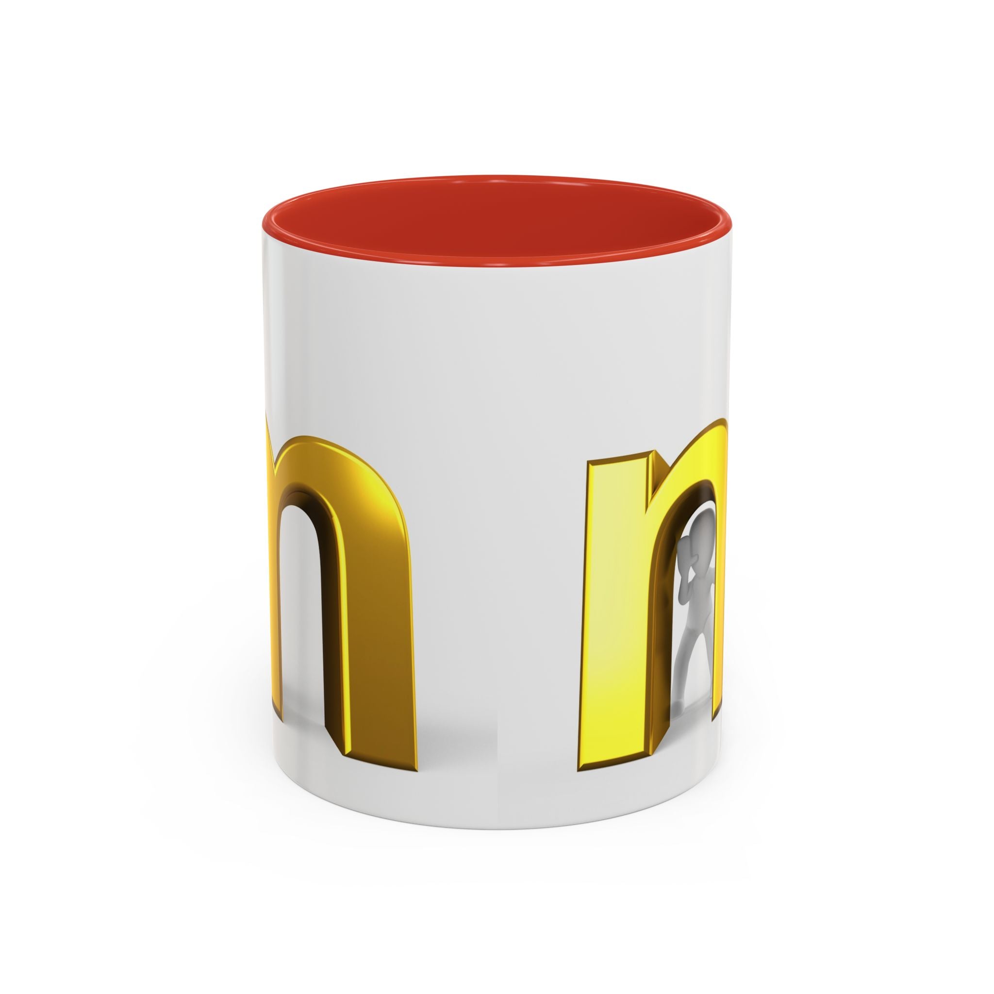 Mug monogramme lettre M dorée | Mug à café avec anse colorée