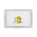 3D Stick Figure Pushing Gold Letter e Acrylic Serving Tray | Modern Monogram Decor