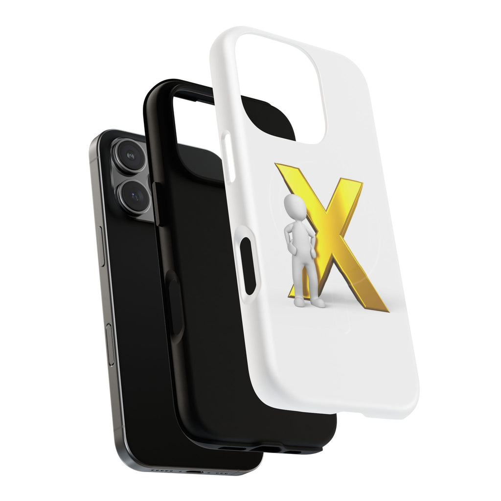 3D Figure with Gold X phone case | Magnetic Tough Case