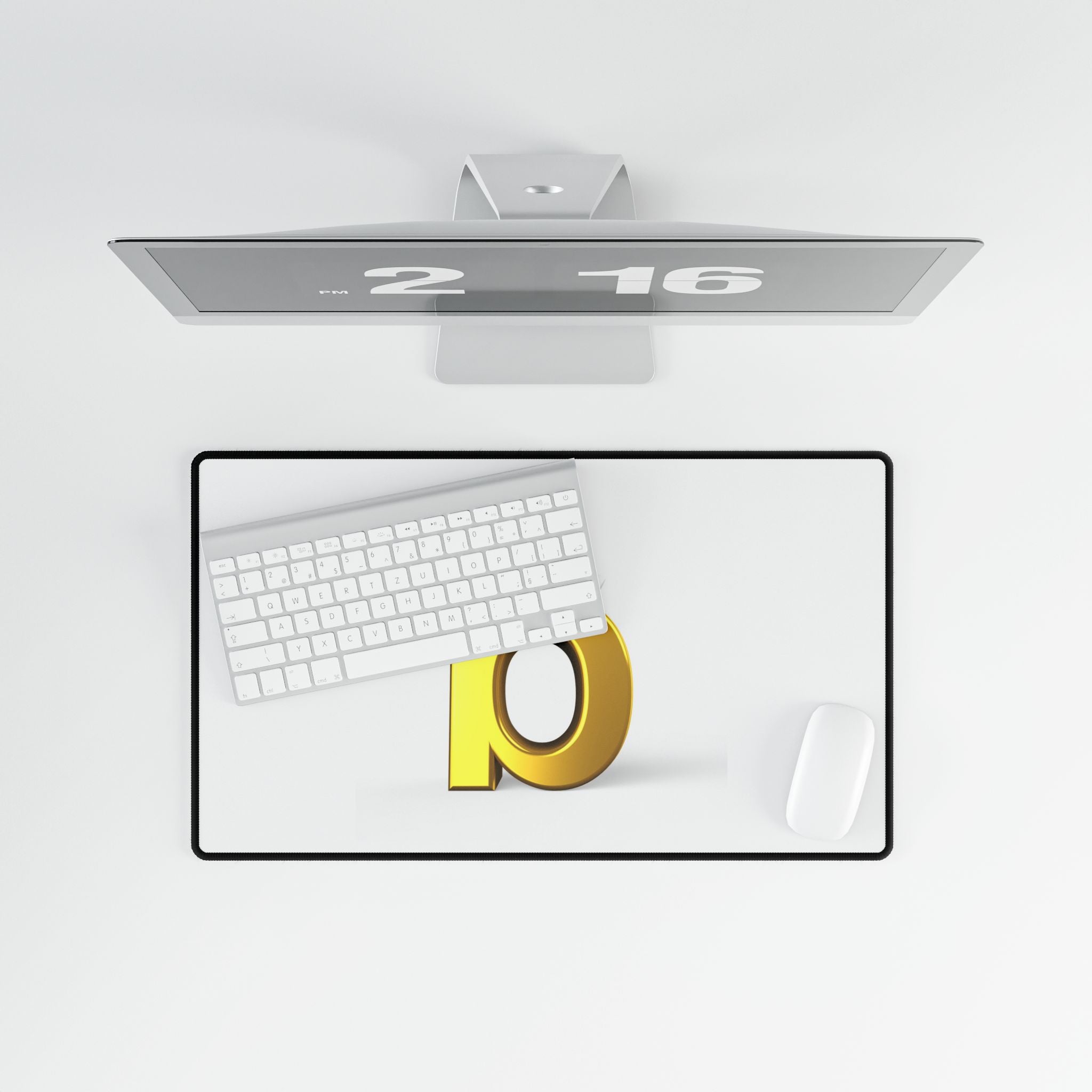 Gold Letter B desk mat | Minimal Monogram mousepad desk mat